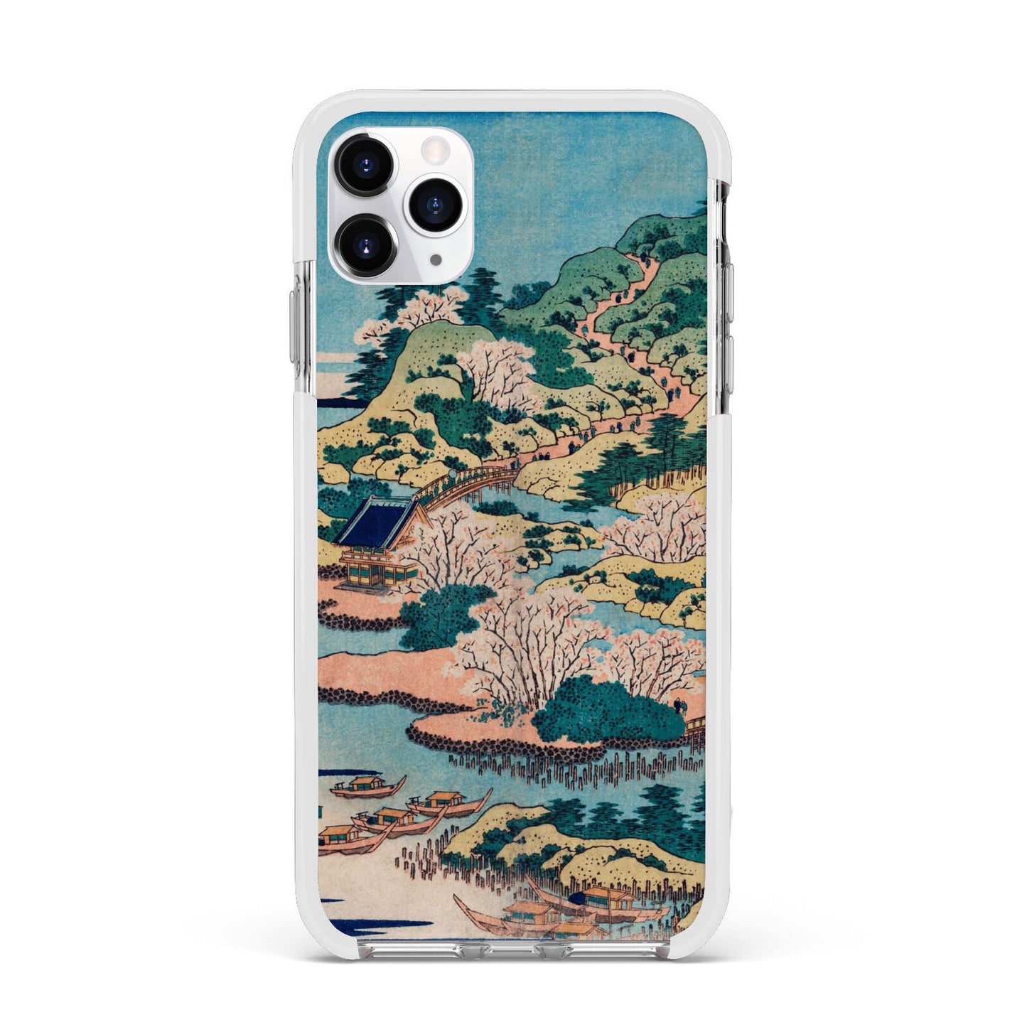 Coastal Community By Katsushika Hokusai Apple iPhone 11 Pro Max in Silver with White Impact Case