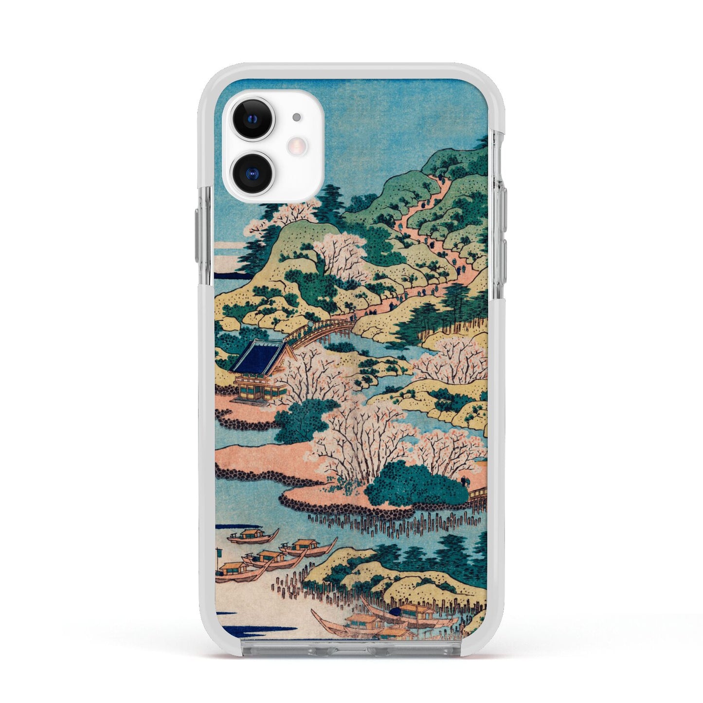 Coastal Community By Katsushika Hokusai Apple iPhone 11 in White with White Impact Case