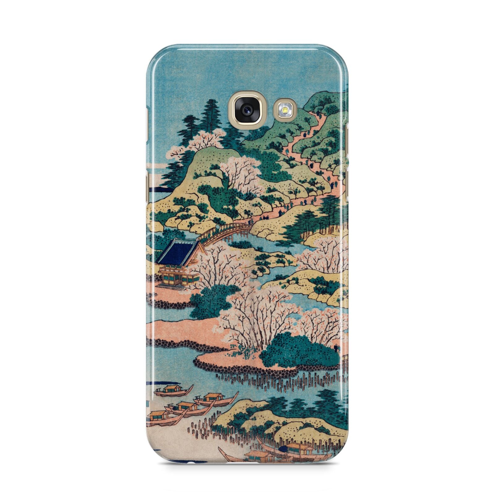 Coastal Community By Katsushika Hokusai Samsung Galaxy A5 2017 Case on gold phone