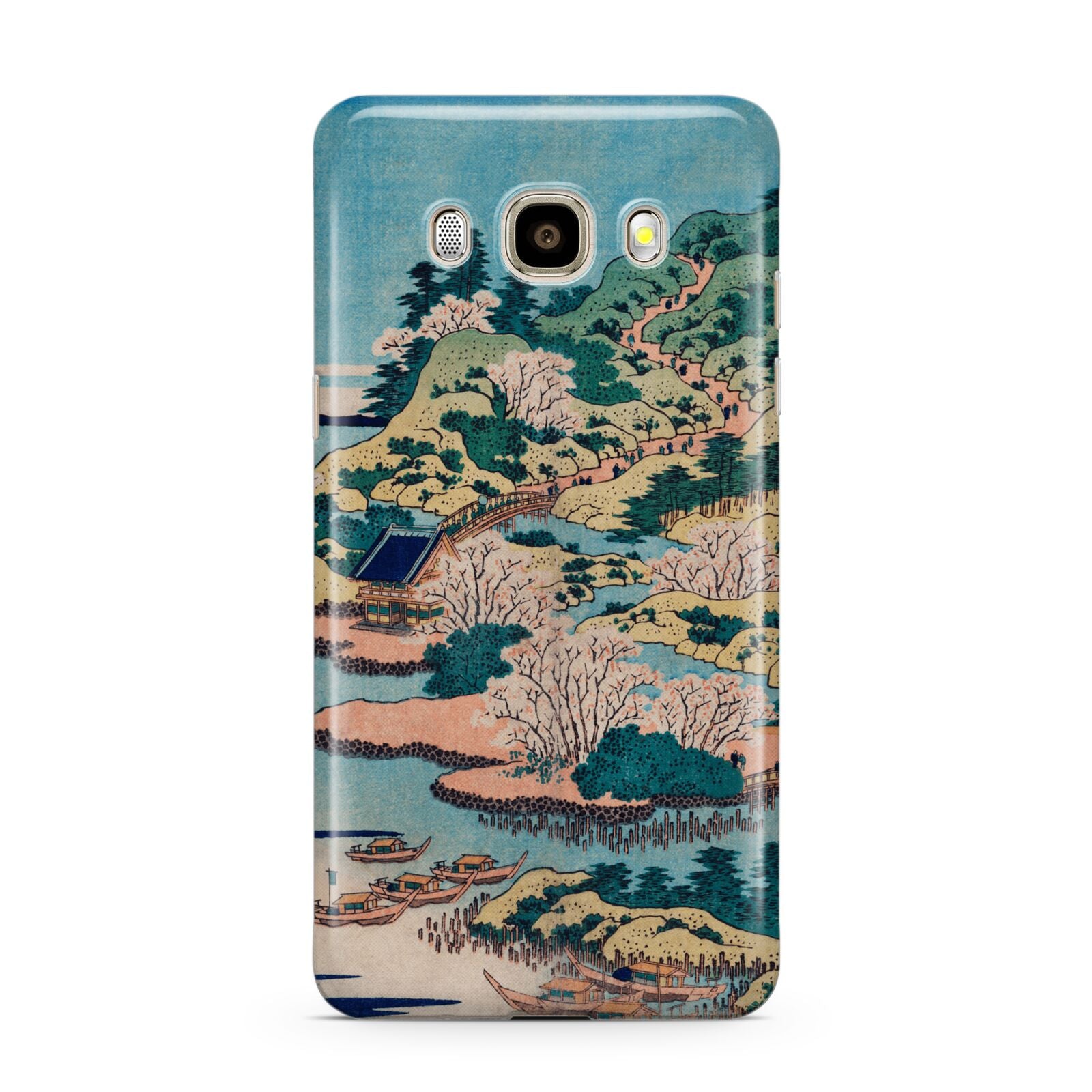 Coastal Community By Katsushika Hokusai Samsung Galaxy J7 2016 Case on gold phone