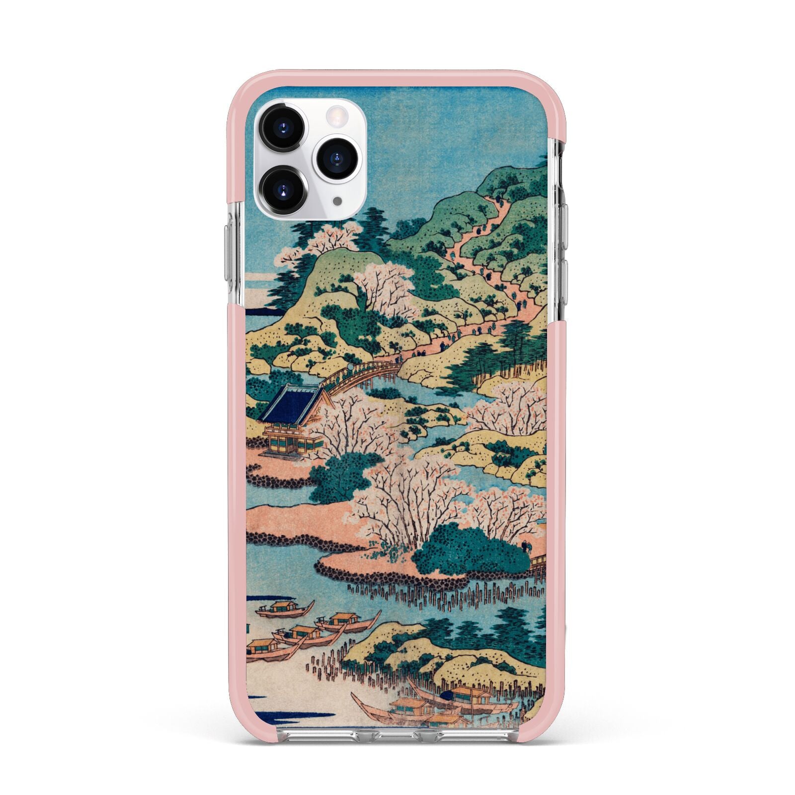 Coastal Community By Katsushika Hokusai iPhone 11 Pro Max Impact Pink Edge Case