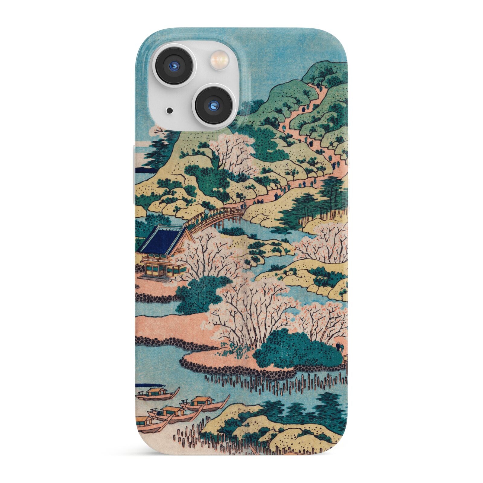 Coastal Community By Katsushika Hokusai iPhone 13 Mini Full Wrap 3D Snap Case