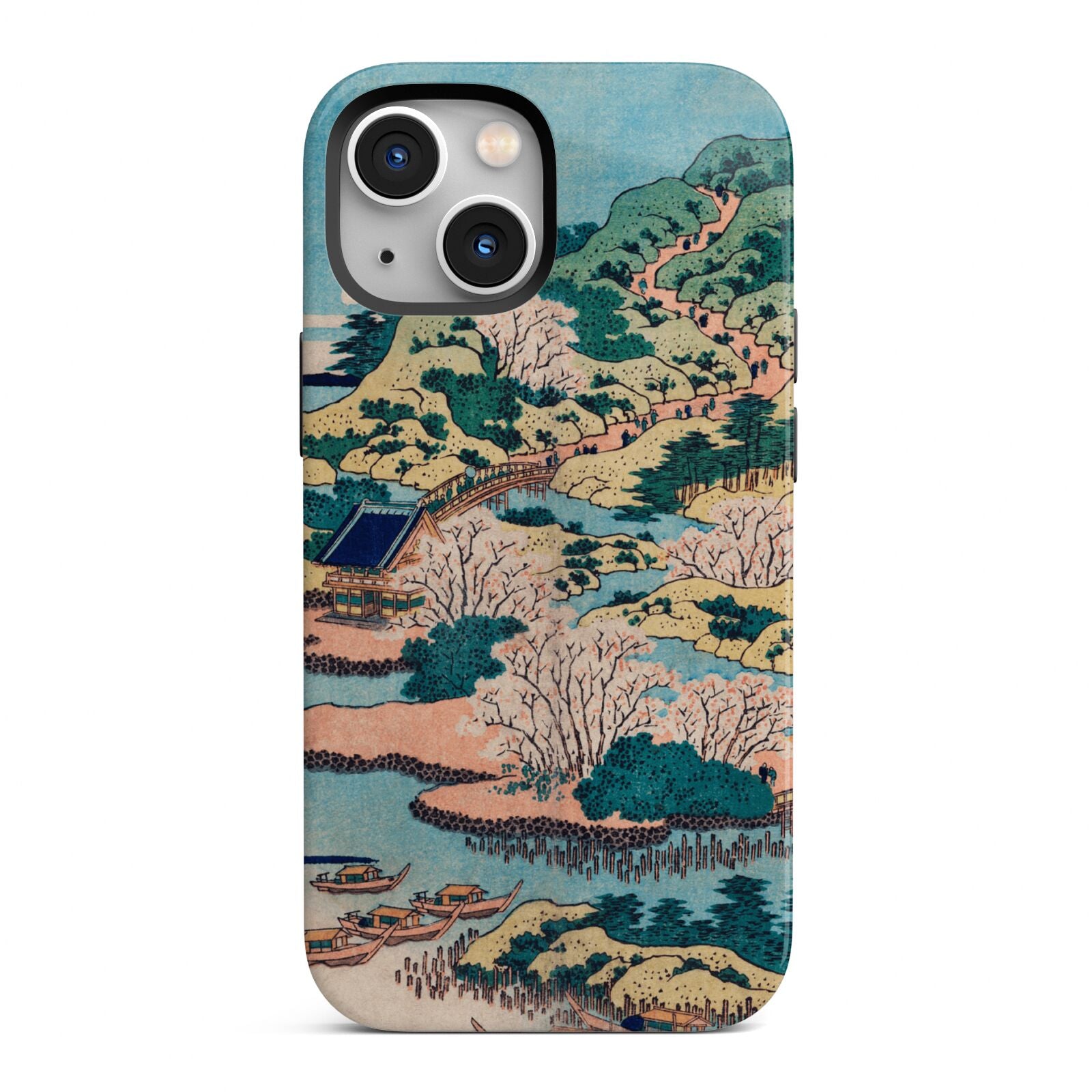 Coastal Community By Katsushika Hokusai iPhone 13 Mini Full Wrap 3D Tough Case