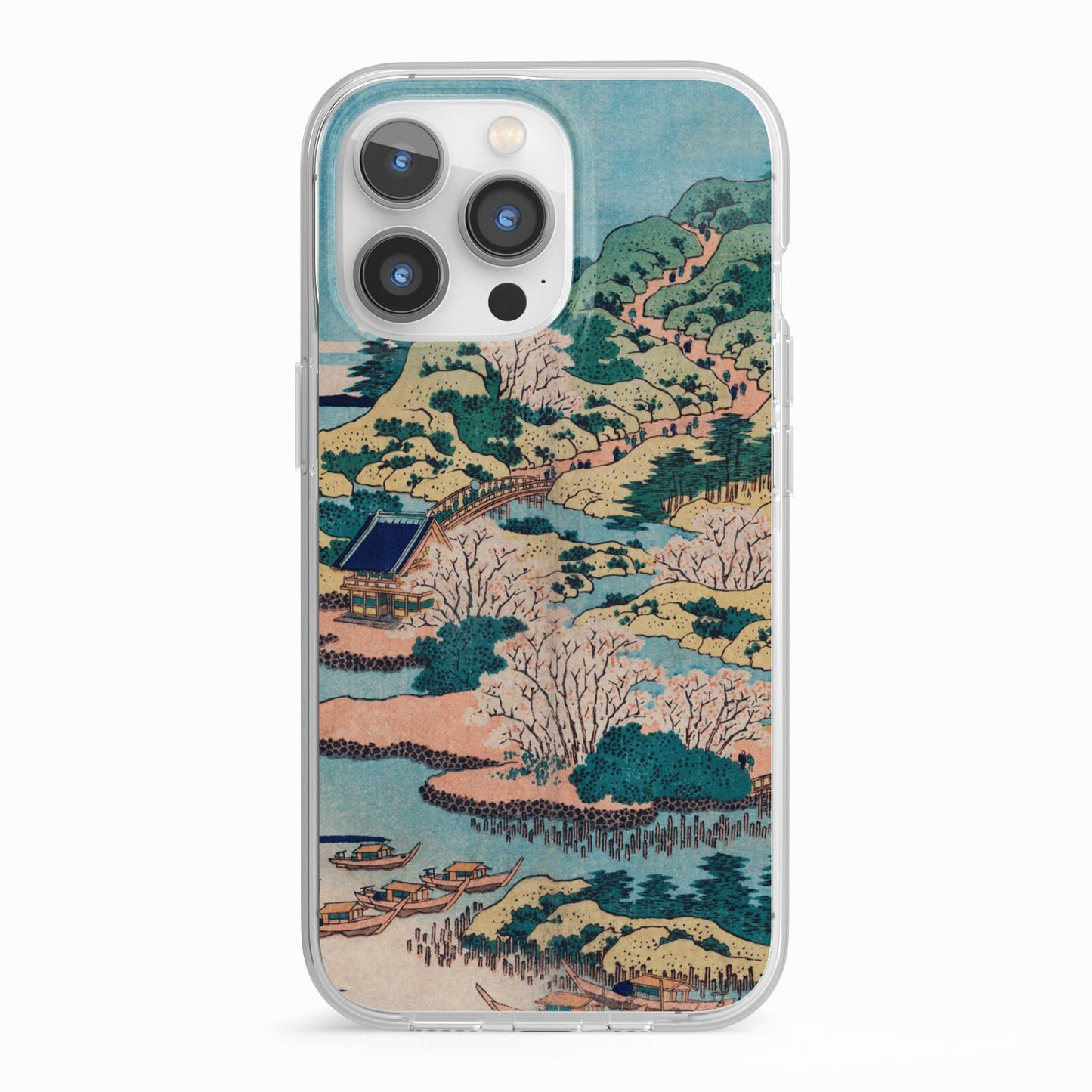 Coastal Community By Katsushika Hokusai iPhone 13 Pro TPU Impact Case with White Edges