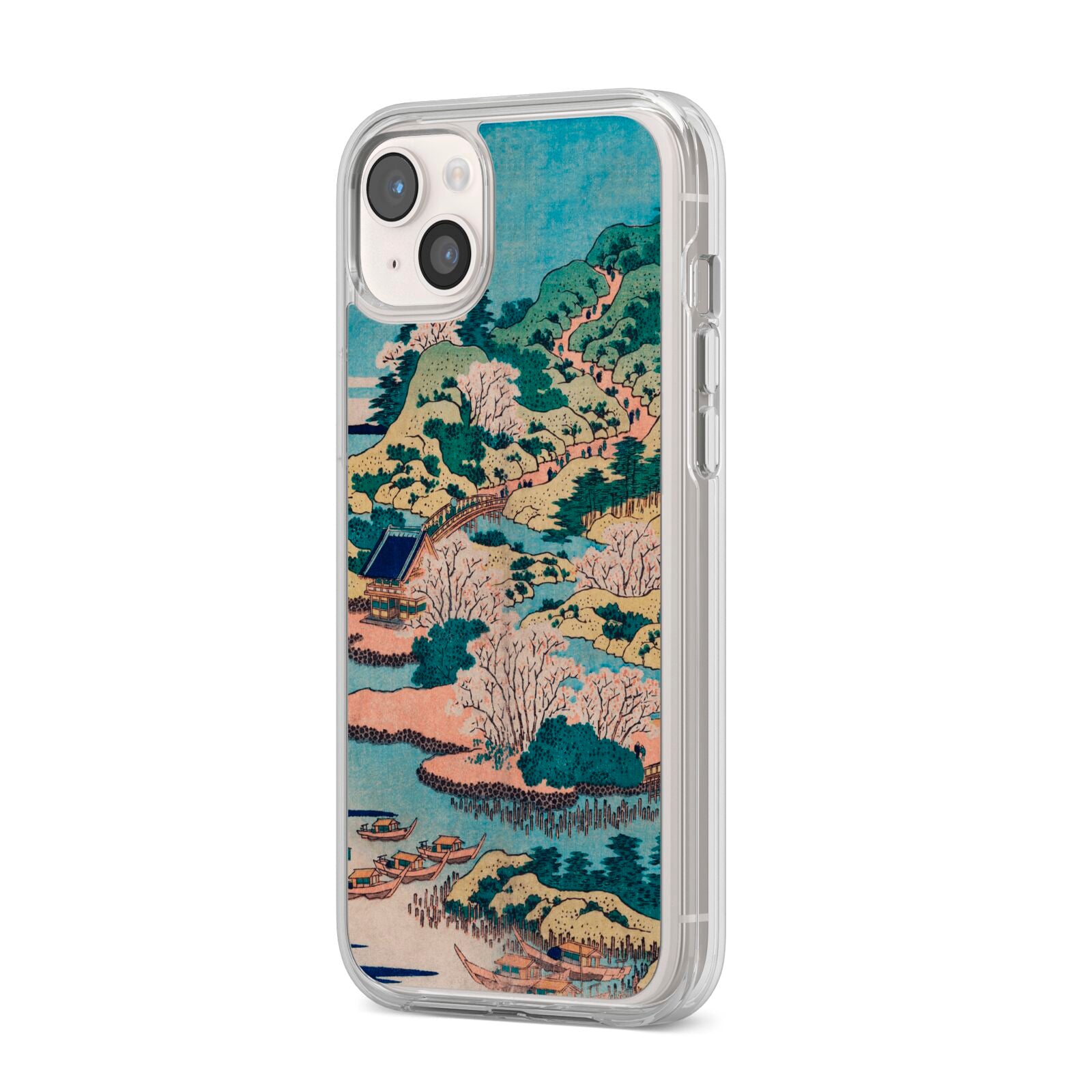 Coastal Community By Katsushika Hokusai iPhone 14 Plus Clear Tough Case Starlight Angled Image