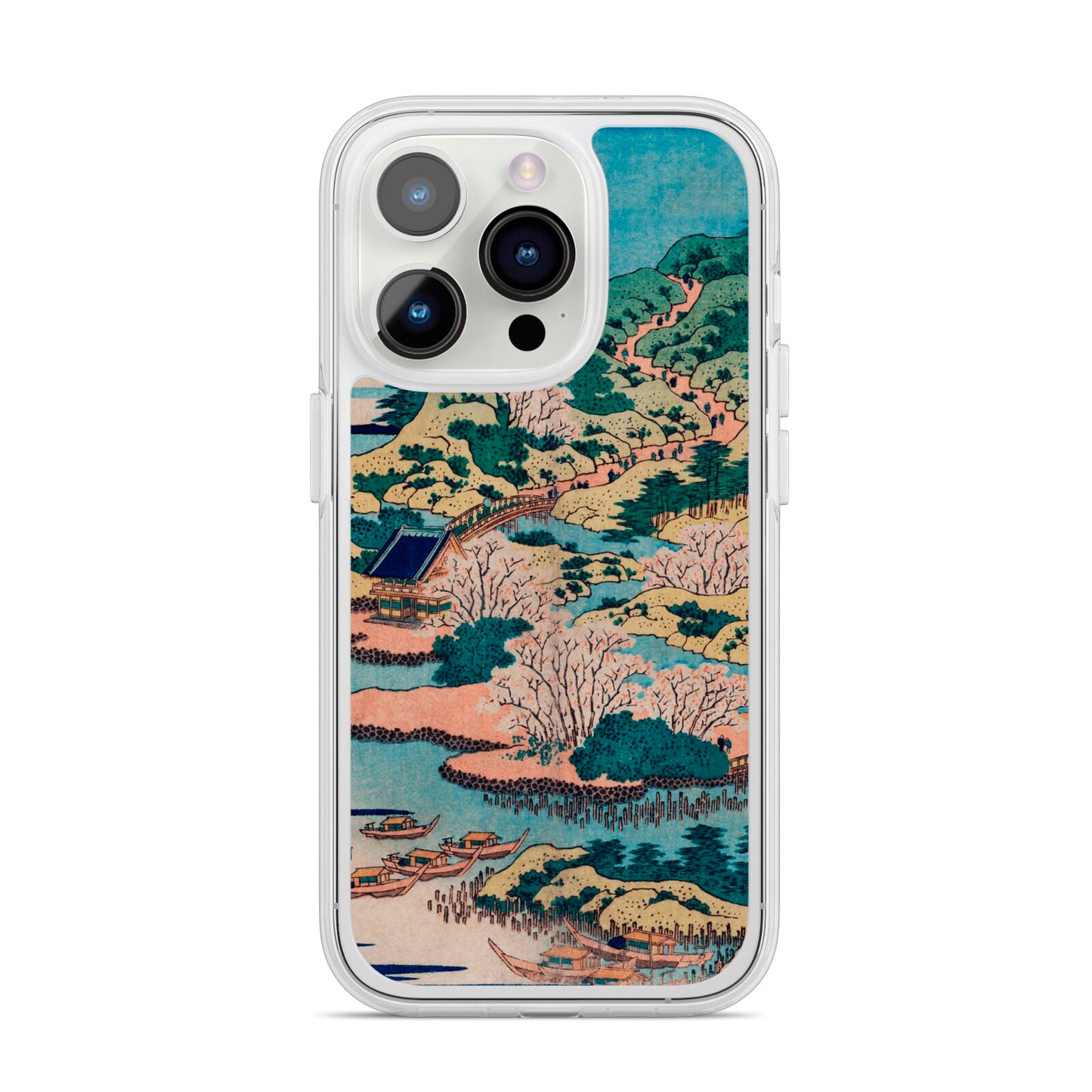 Coastal Community By Katsushika Hokusai iPhone 14 Pro Clear Tough Case Silver