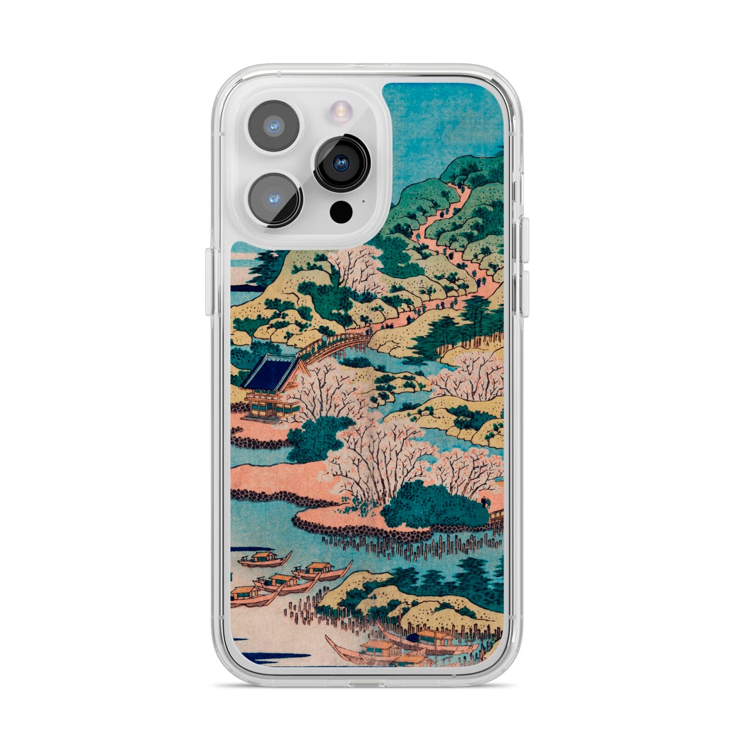 Coastal Community By Katsushika Hokusai iPhone 14 Pro Max Clear Tough Case Silver