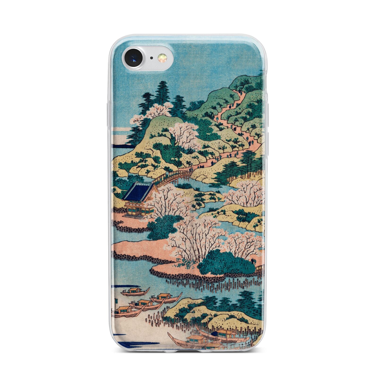 Coastal Community By Katsushika Hokusai iPhone 7 Bumper Case on Silver iPhone