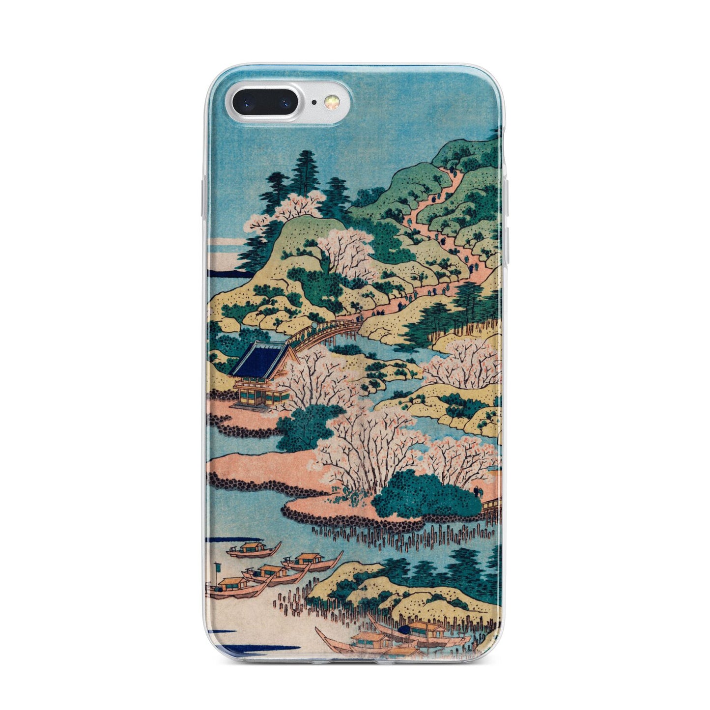 Coastal Community By Katsushika Hokusai iPhone 7 Plus Bumper Case on Silver iPhone