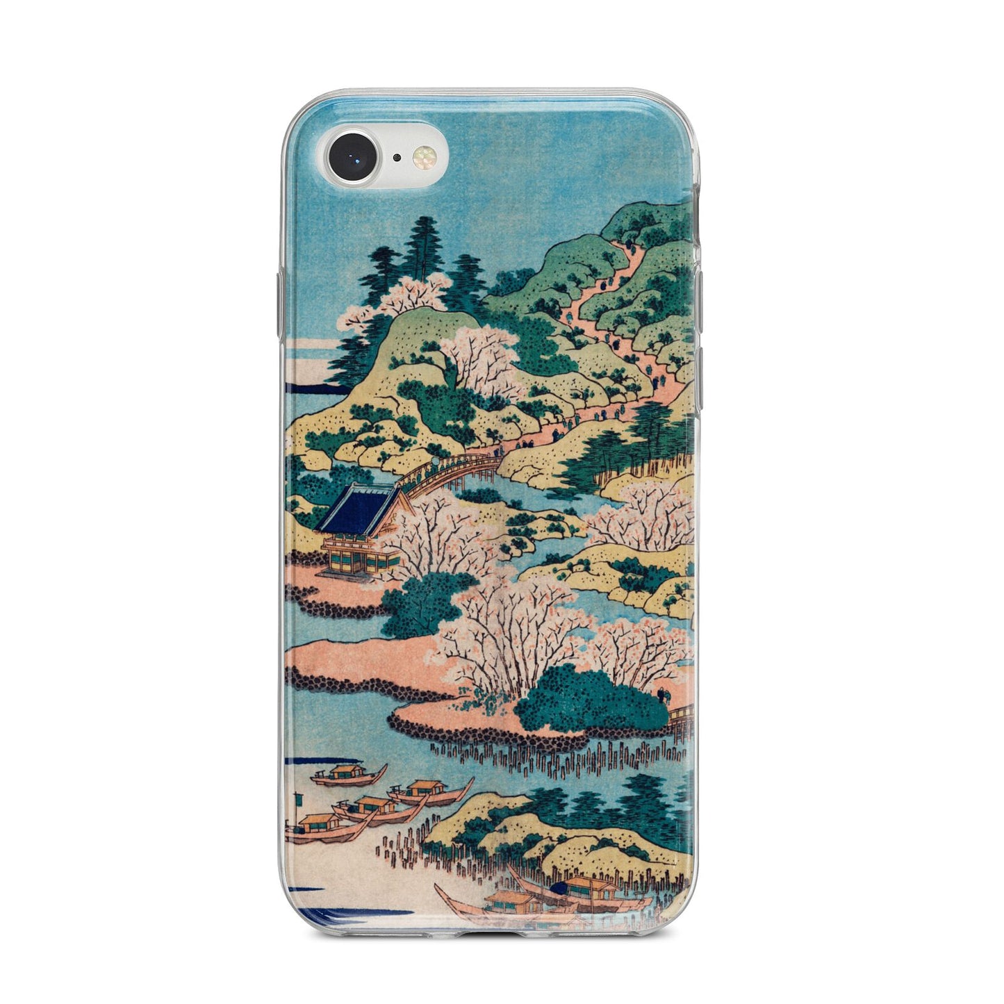 Coastal Community By Katsushika Hokusai iPhone 8 Bumper Case on Silver iPhone