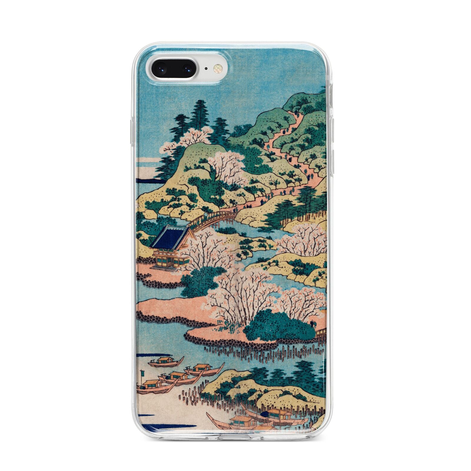 Coastal Community By Katsushika Hokusai iPhone 8 Plus Bumper Case on Silver iPhone