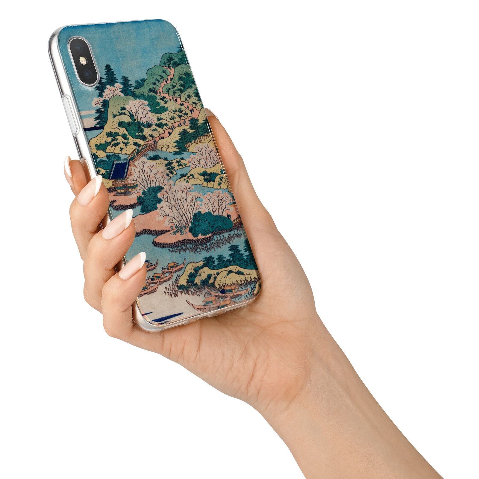 Coastal Community By Katsushika Hokusai iPhone X Bumper Case on Silver iPhone Alternative Image 2