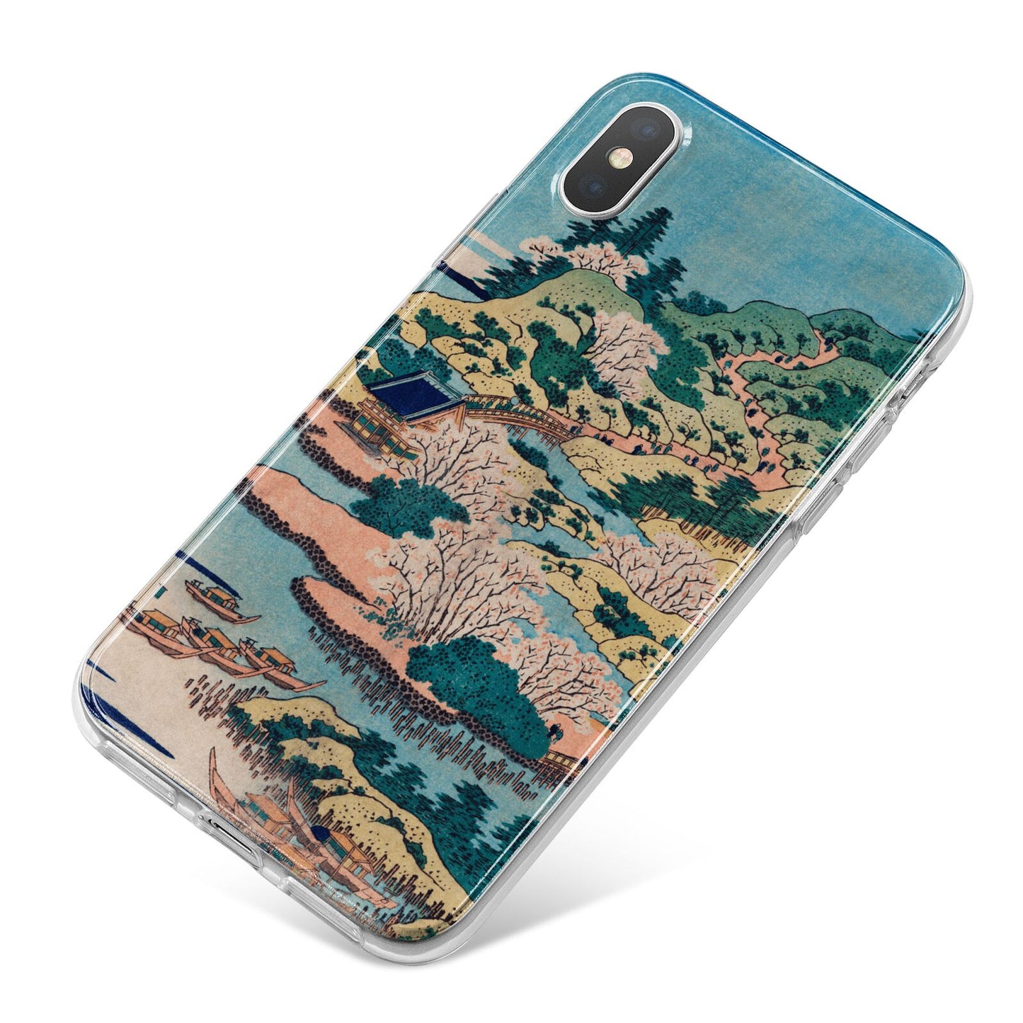 Coastal Community By Katsushika Hokusai iPhone X Bumper Case on Silver iPhone