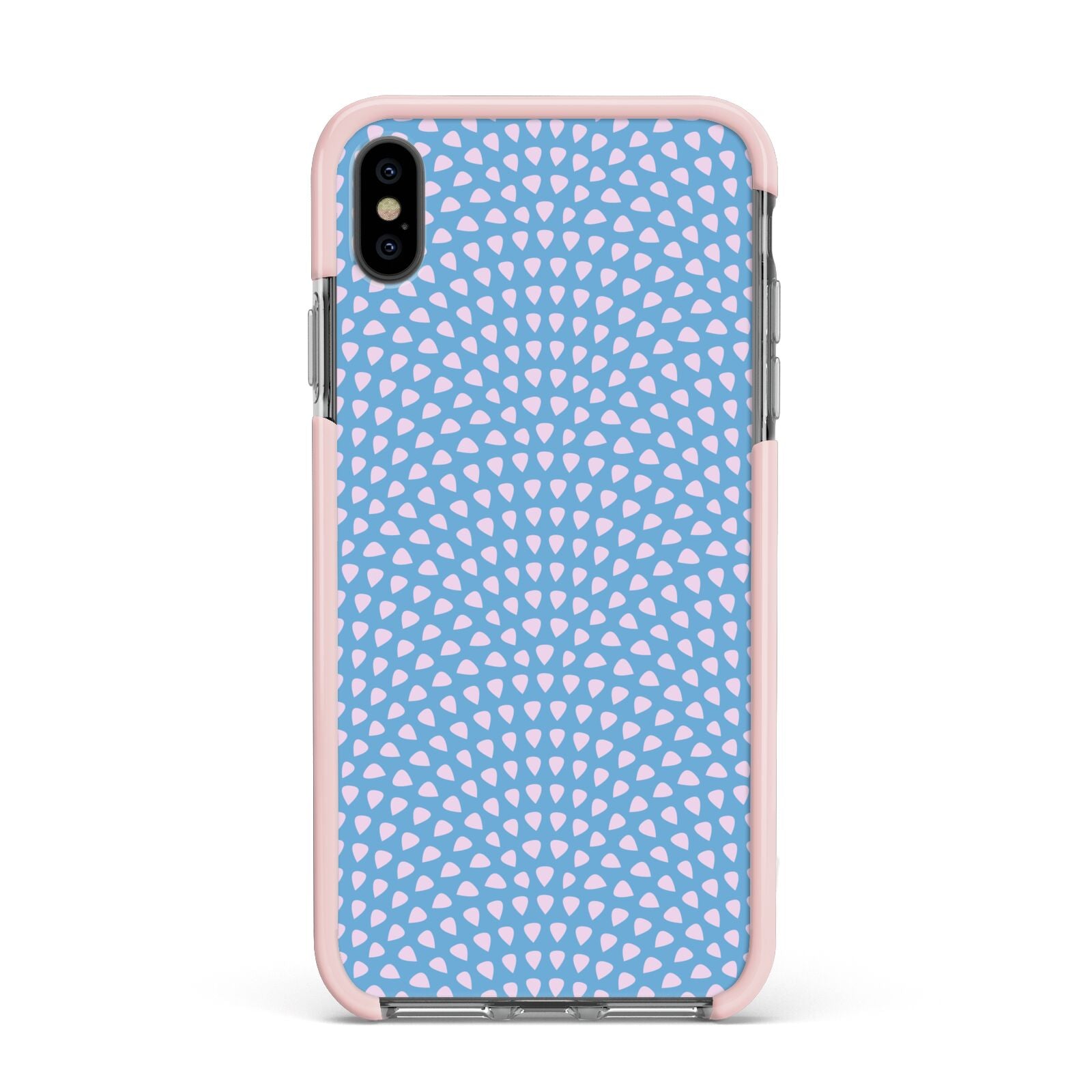 Coastal Pattern Apple iPhone Xs Max Impact Case Pink Edge on Black Phone