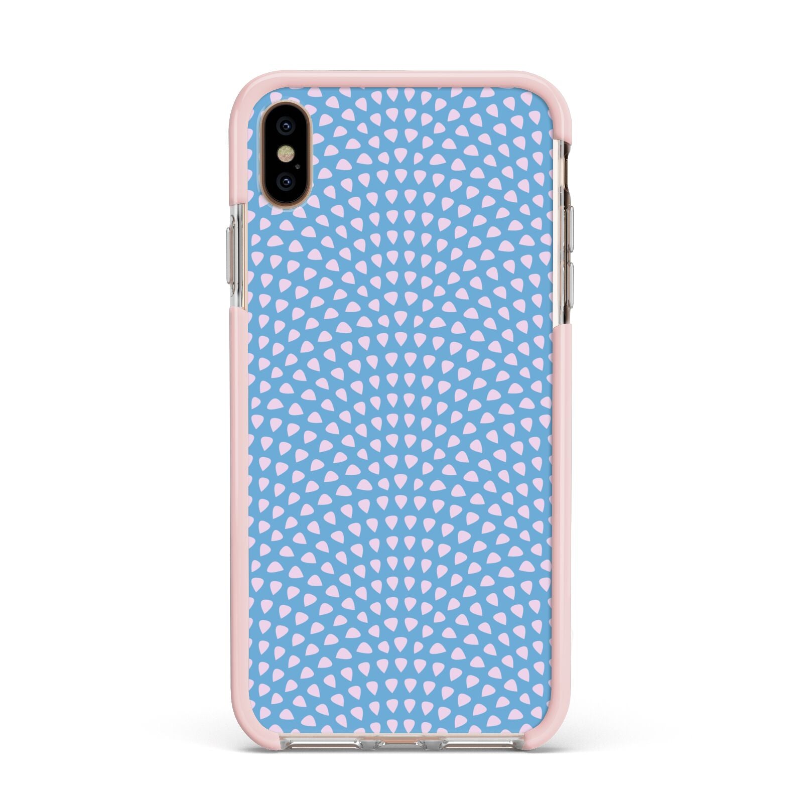 Coastal Pattern Apple iPhone Xs Max Impact Case Pink Edge on Gold Phone