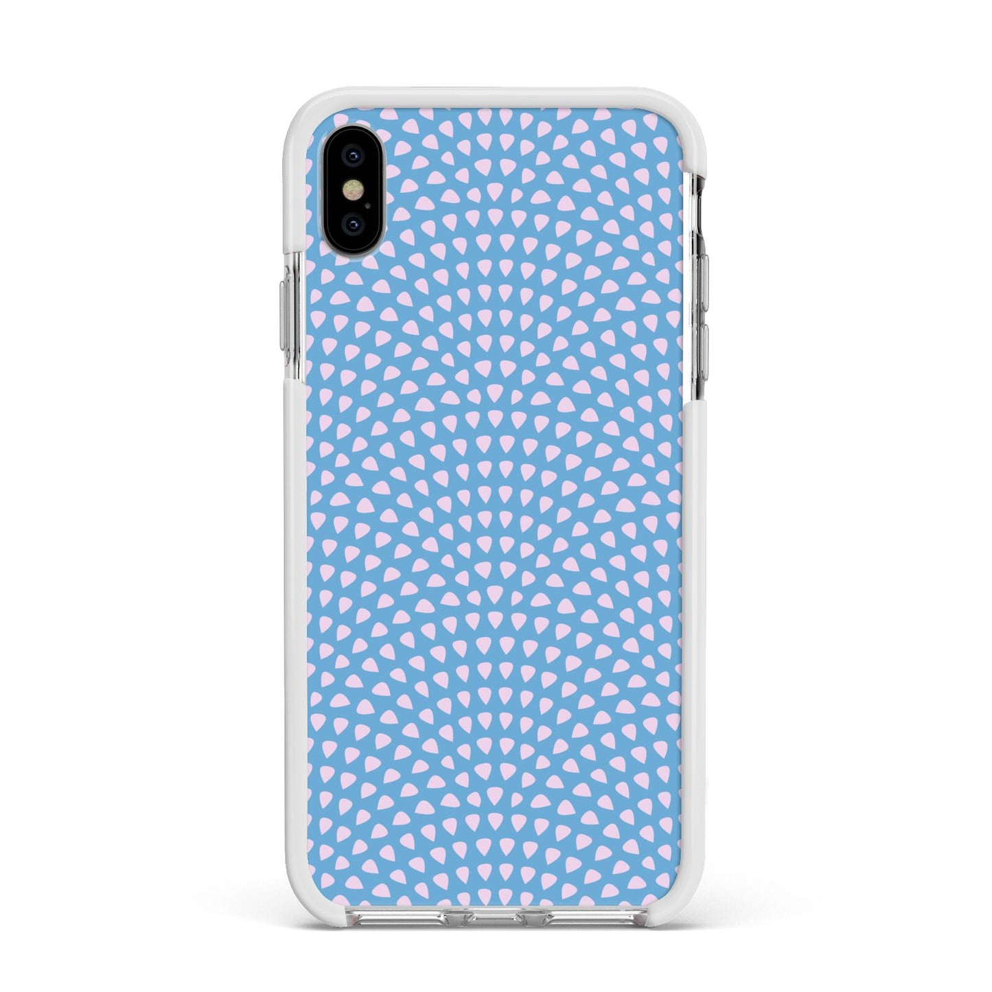 Coastal Pattern Apple iPhone Xs Max Impact Case White Edge on Silver Phone