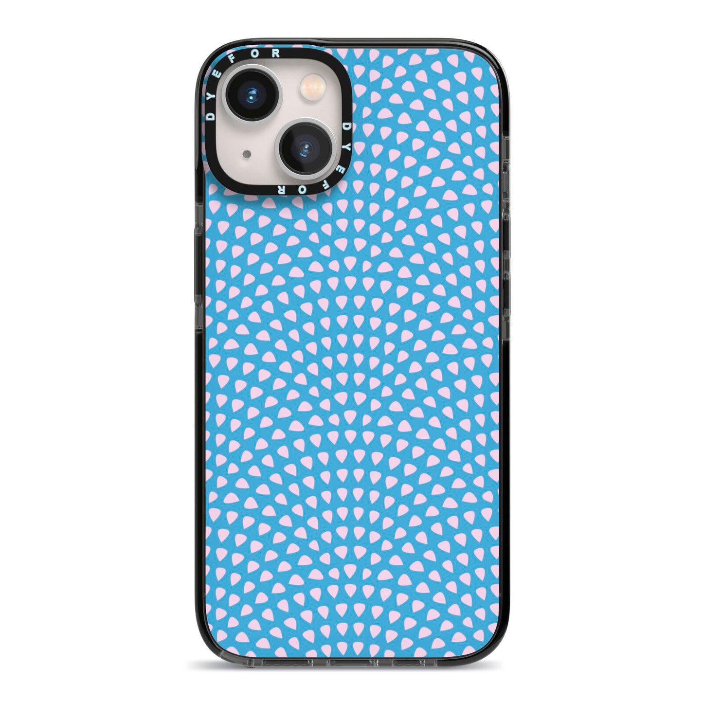 Coastal Pattern iPhone 13 Black Impact Case on Silver phone