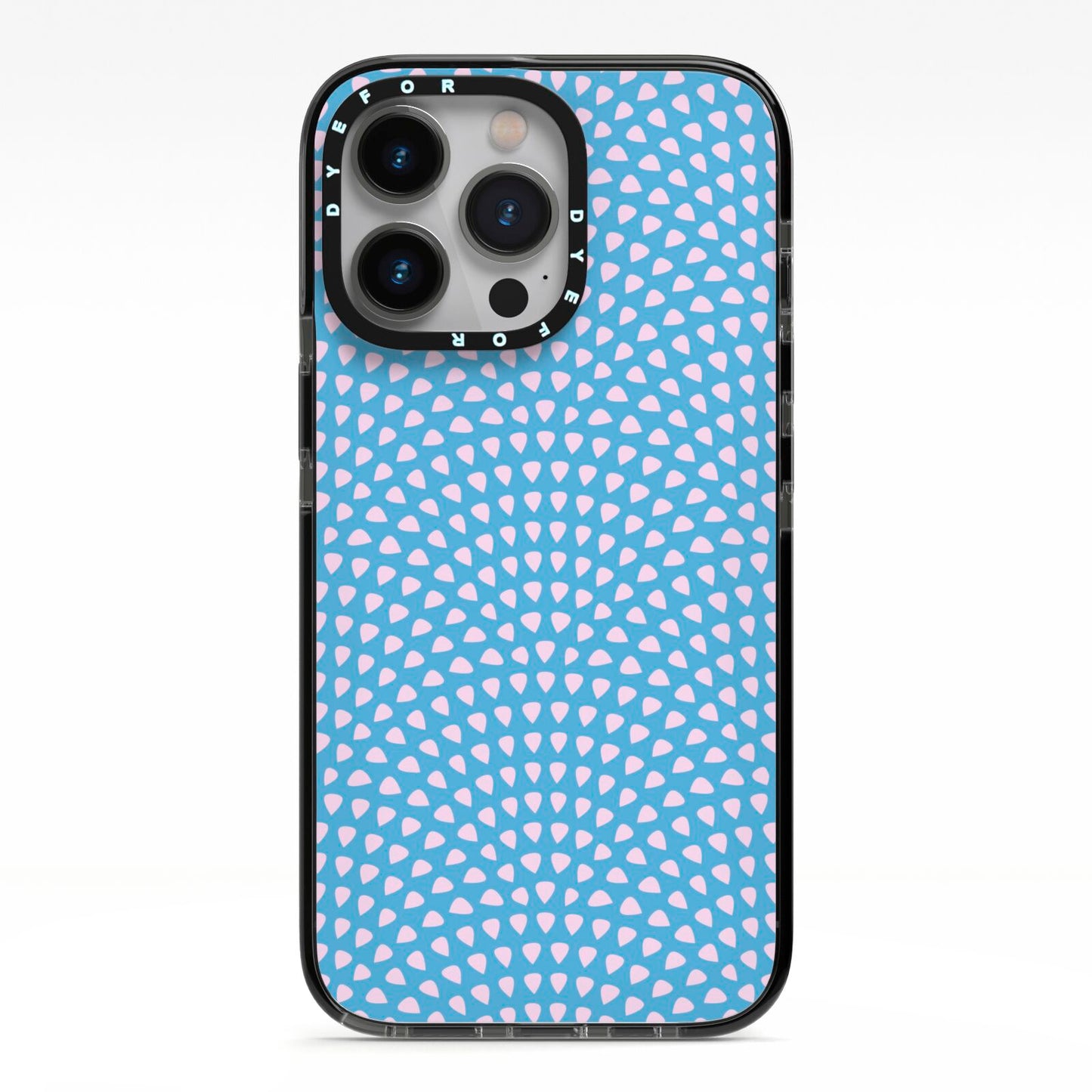 Coastal Pattern iPhone 13 Pro Black Impact Case on Silver phone