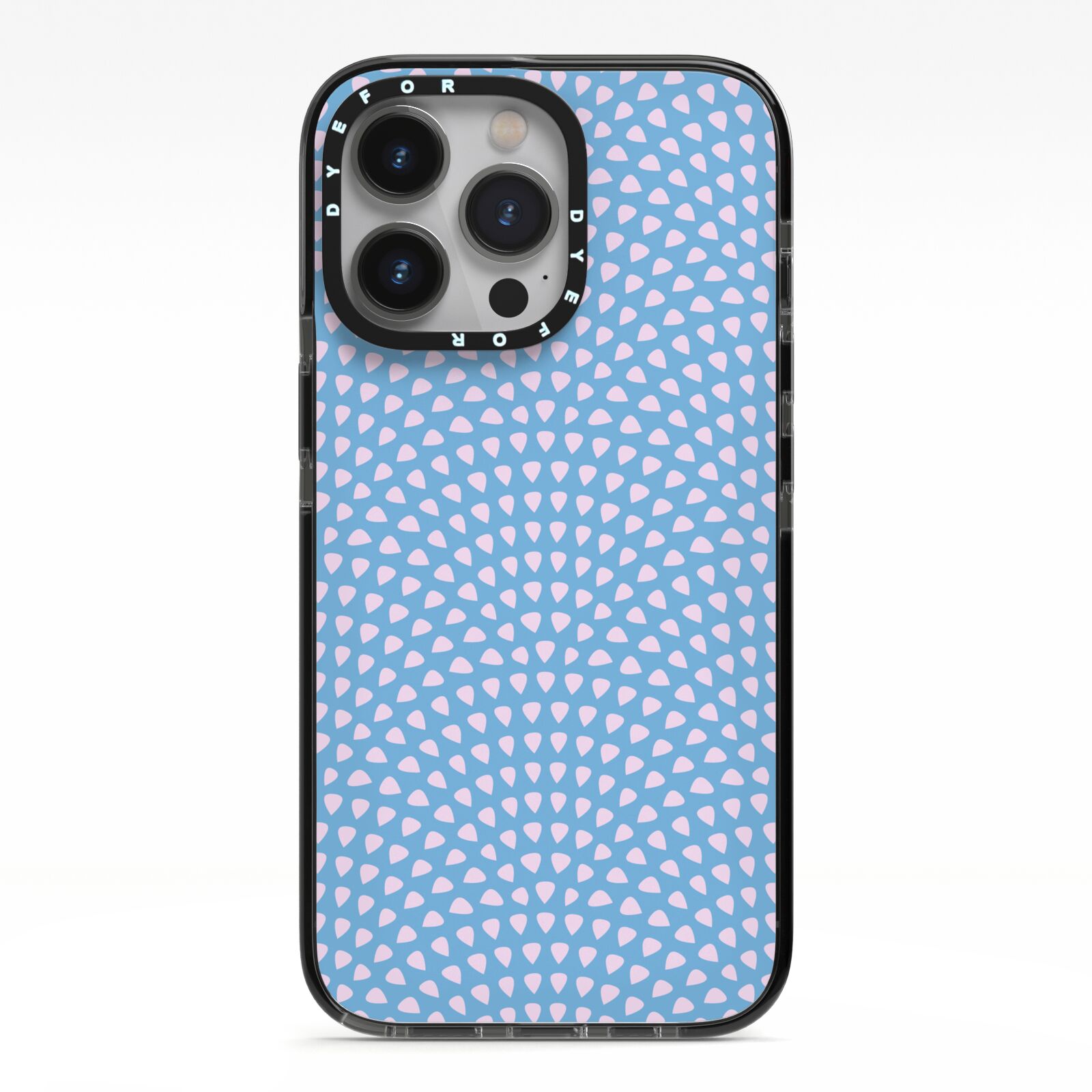 Coastal Pattern iPhone 13 Pro Black Impact Case on Silver phone