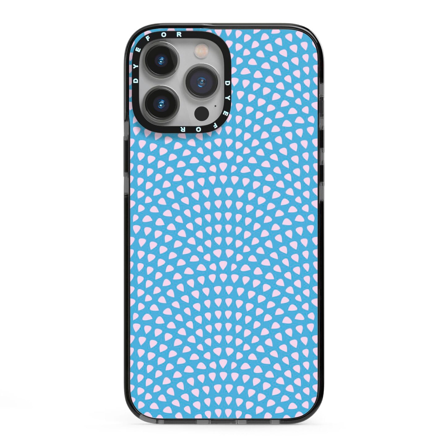 Coastal Pattern iPhone 13 Pro Max Black Impact Case on Silver phone