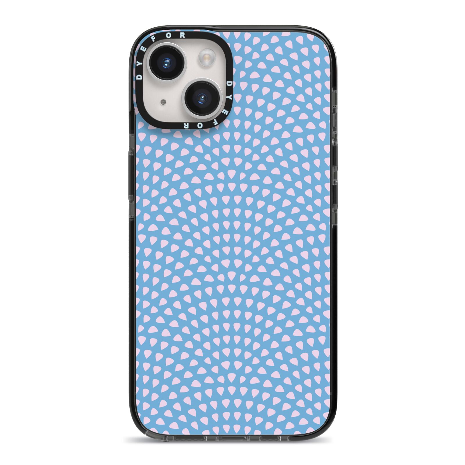 Coastal Pattern iPhone 14 Black Impact Case on Silver phone