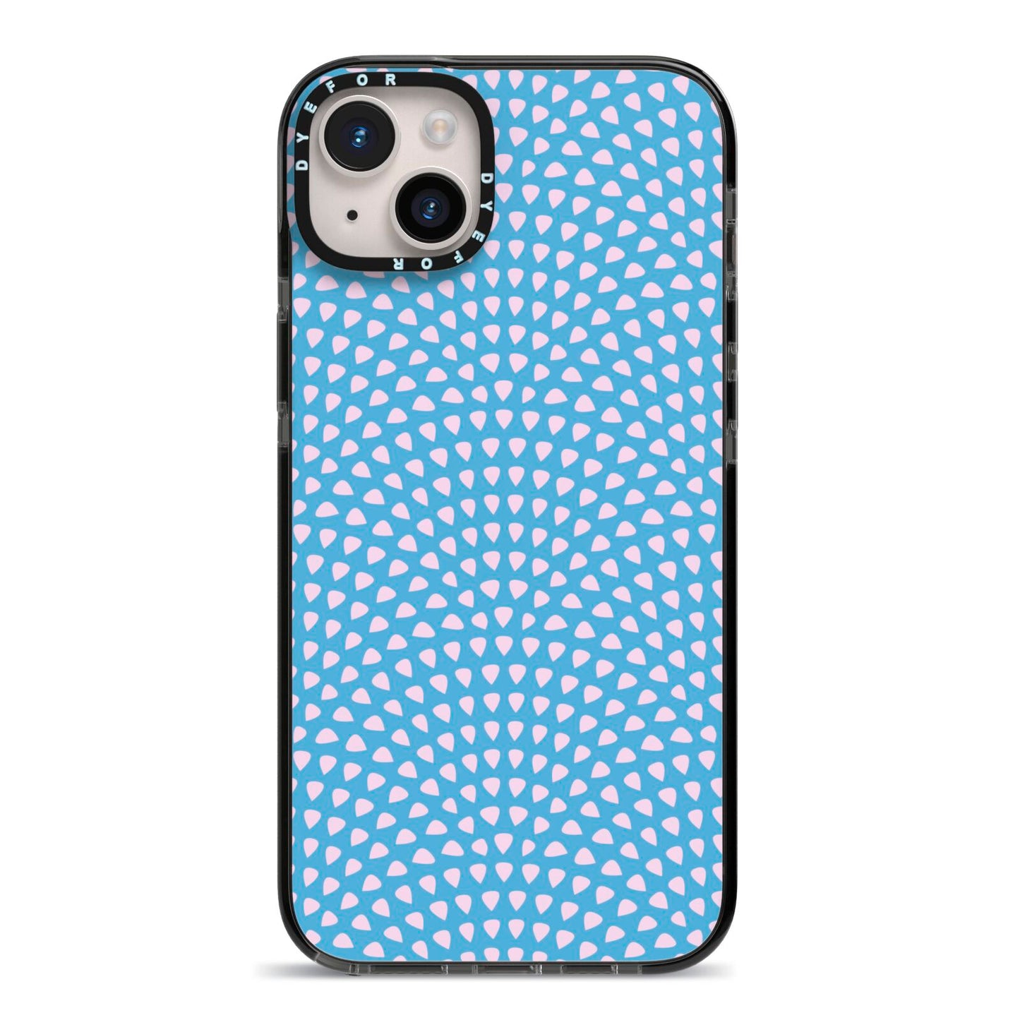 Coastal Pattern iPhone 14 Plus Black Impact Case on Silver phone