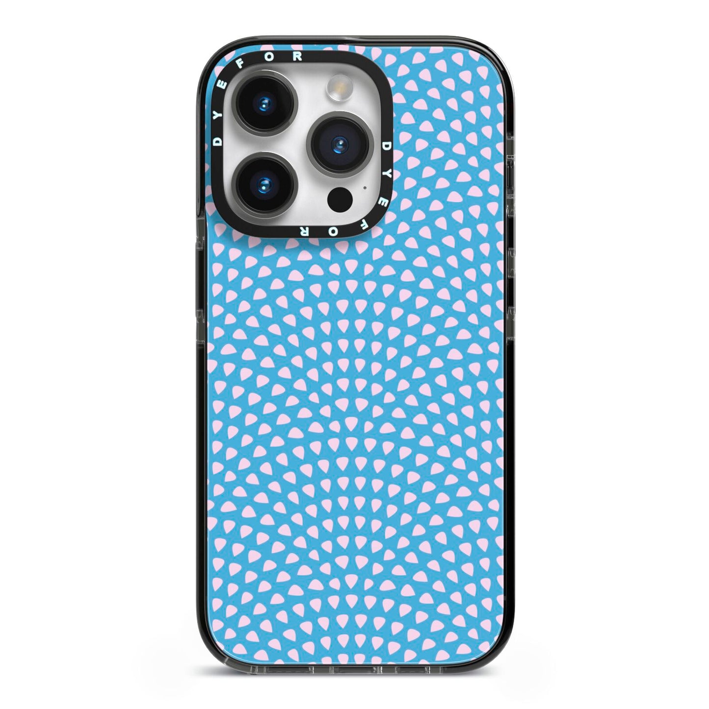 Coastal Pattern iPhone 14 Pro Black Impact Case on Silver phone