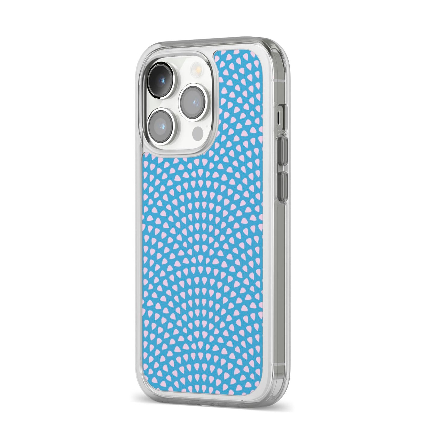 Coastal Pattern iPhone 14 Pro Clear Tough Case Silver Angled Image