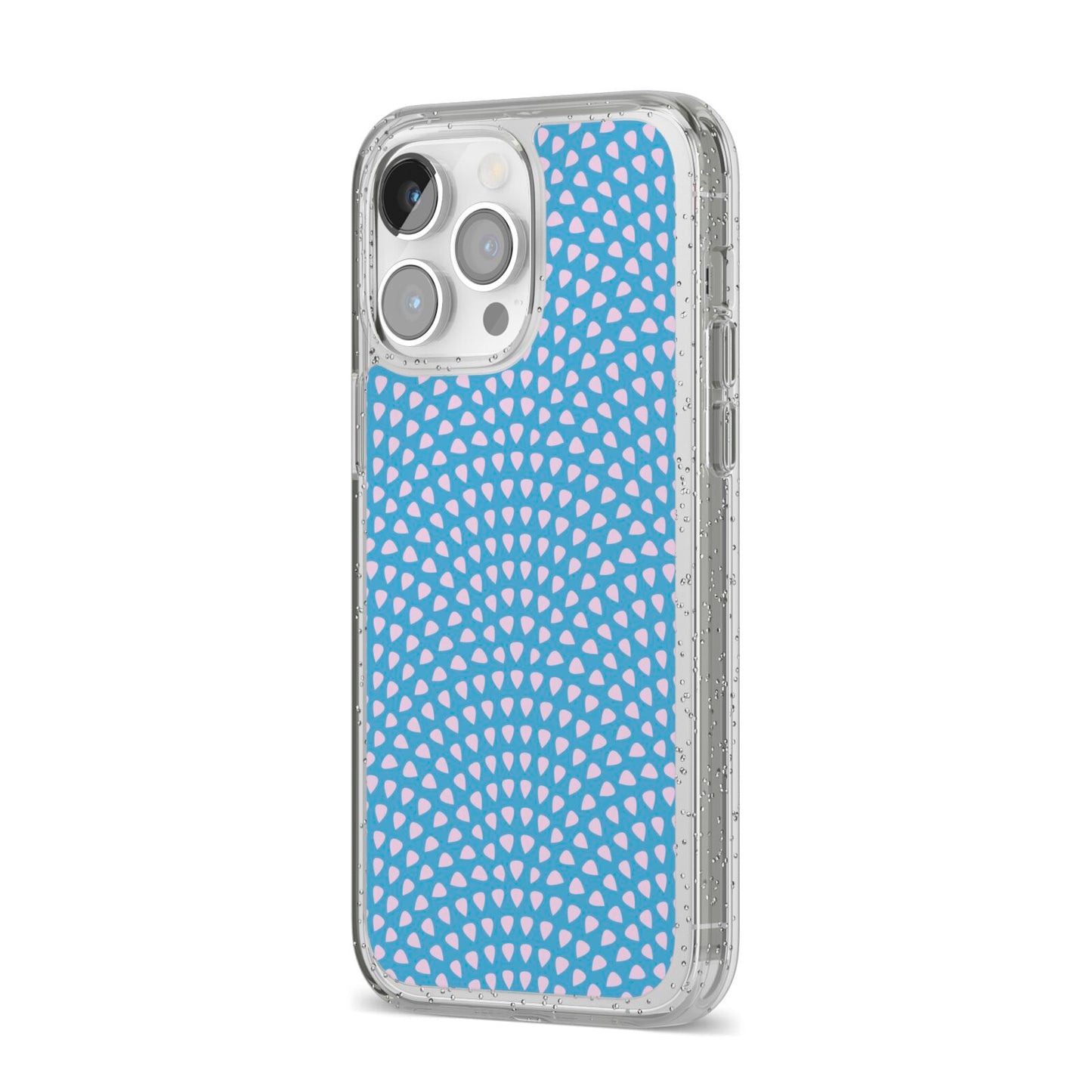 Coastal Pattern iPhone 14 Pro Max Glitter Tough Case Silver Angled Image