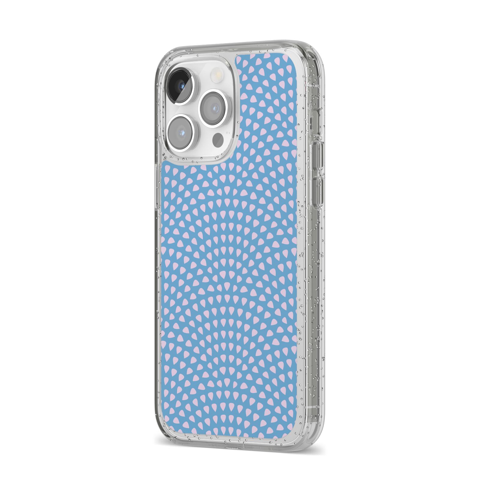 Coastal Pattern iPhone 14 Pro Max Glitter Tough Case Silver Angled Image