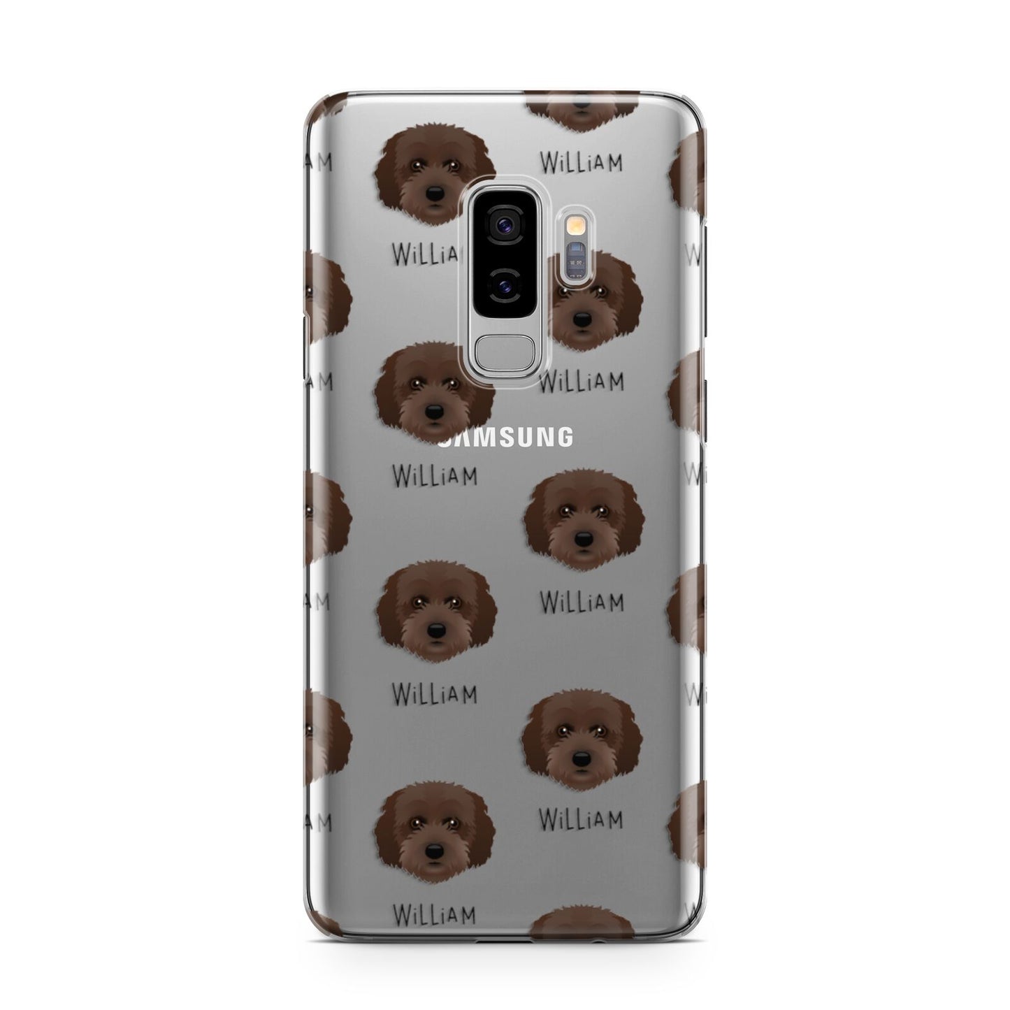 Cockachon Icon with Name Samsung Galaxy S9 Plus Case on Silver phone