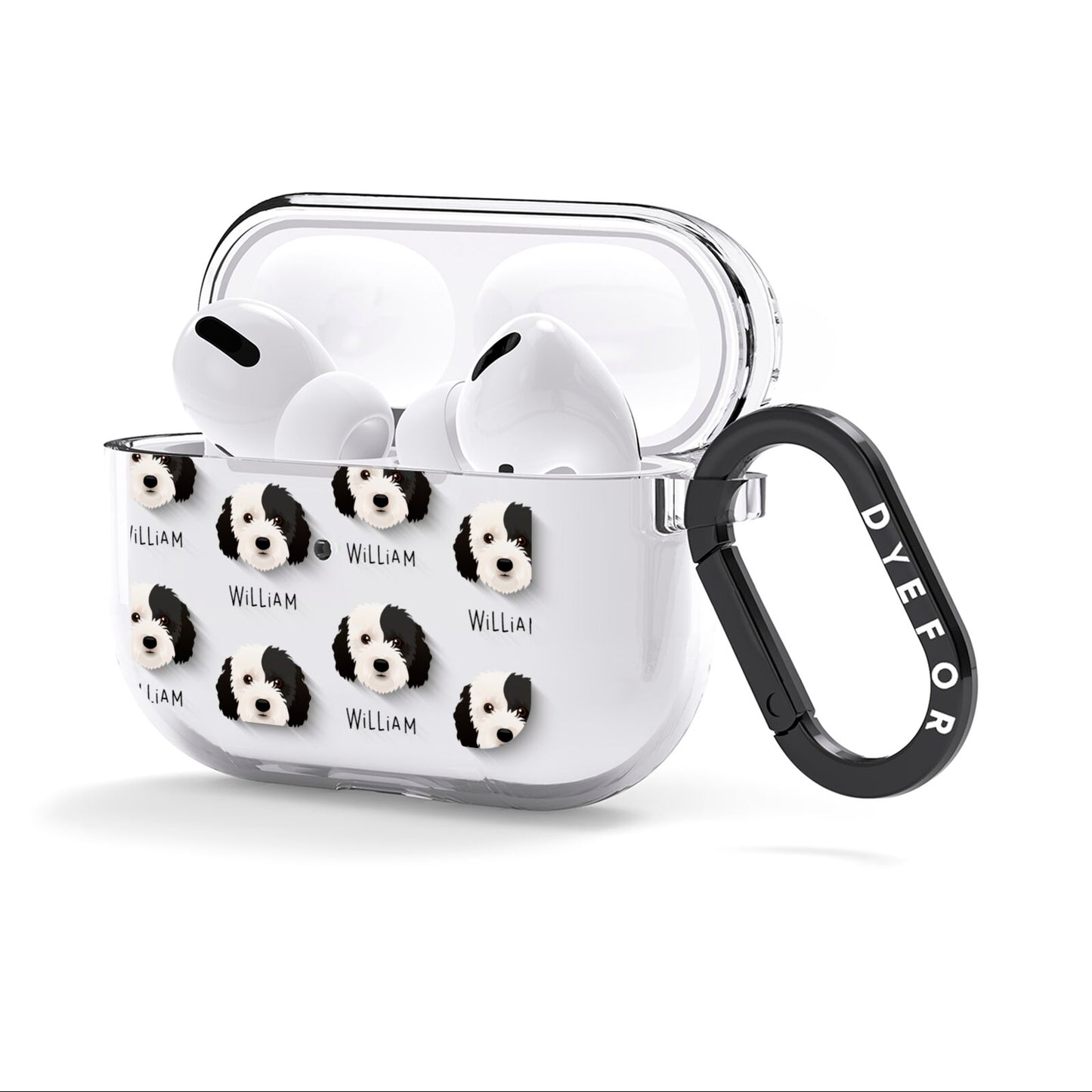 Cockapoo Icon with Name AirPods Clear Case 3rd Gen Side Image