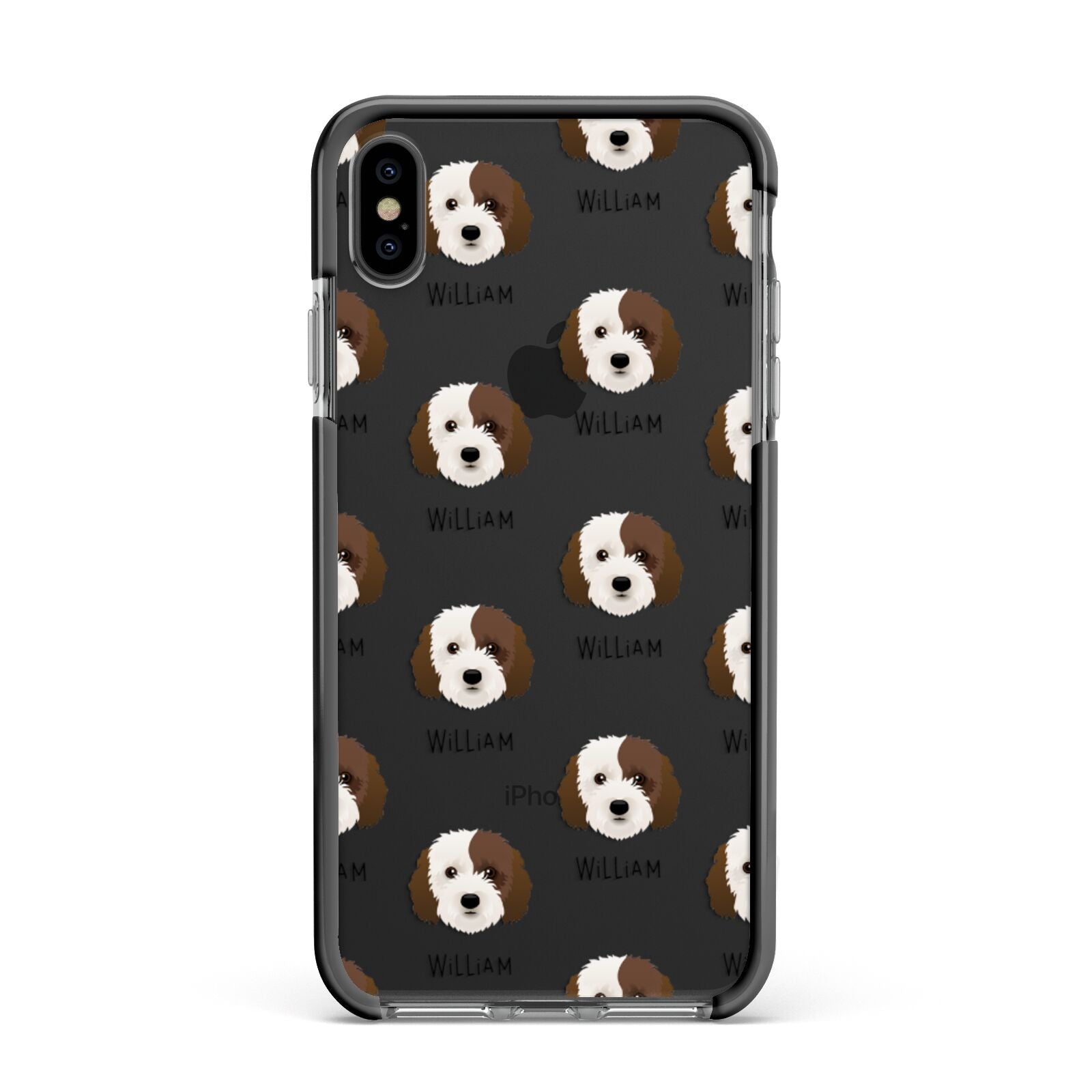 Cockapoo Icon with Name Apple iPhone Xs Max Impact Case Black Edge on Black Phone