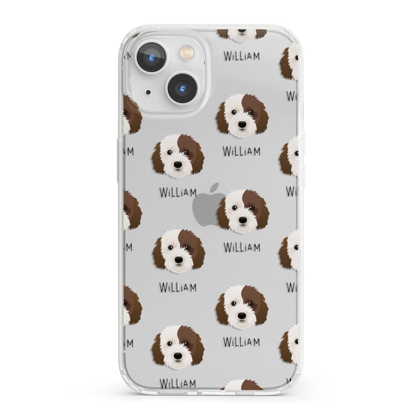 Cockapoo Icon with Name iPhone 13 Clear Bumper Case