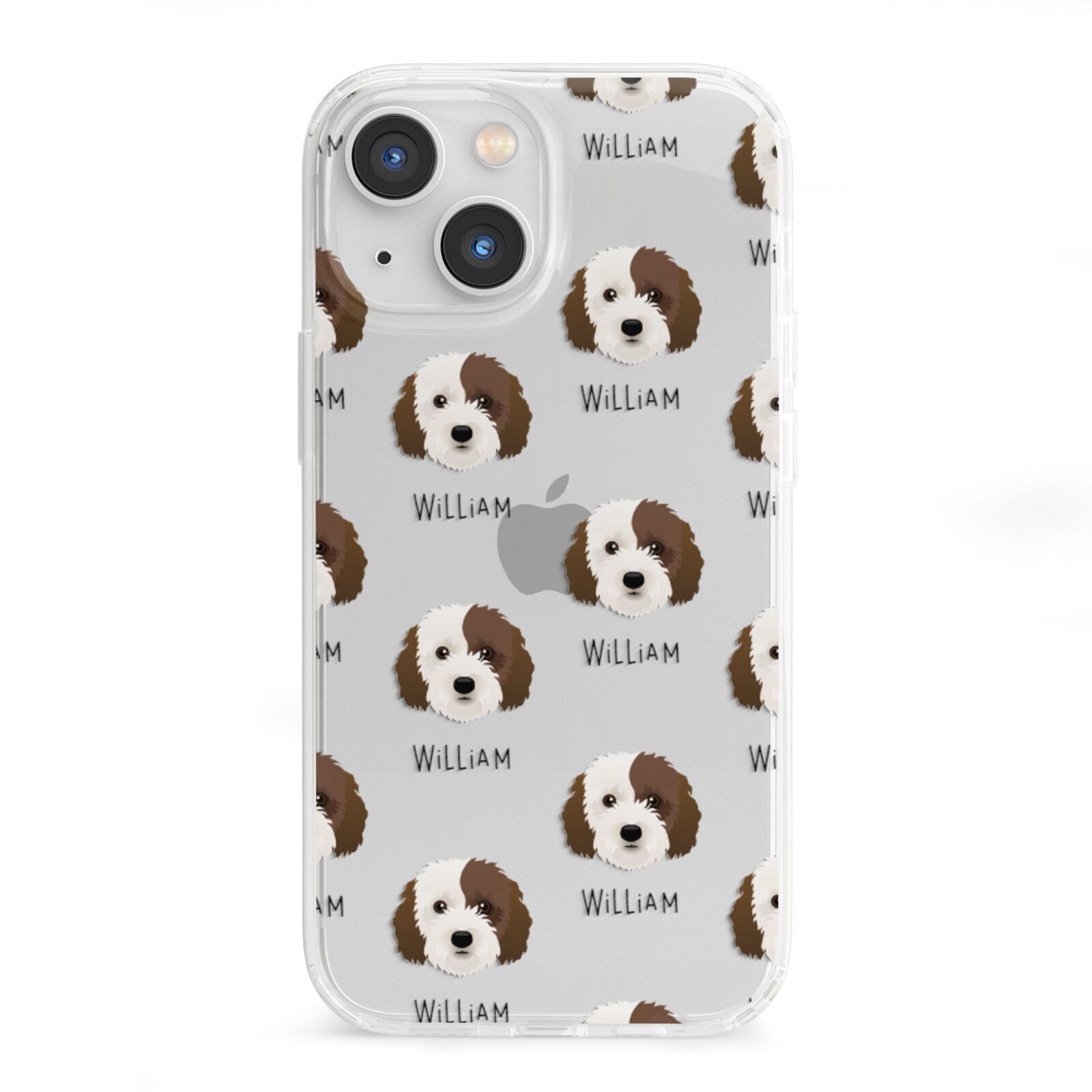 Cockapoo Icon with Name iPhone 13 Mini Clear Bumper Case