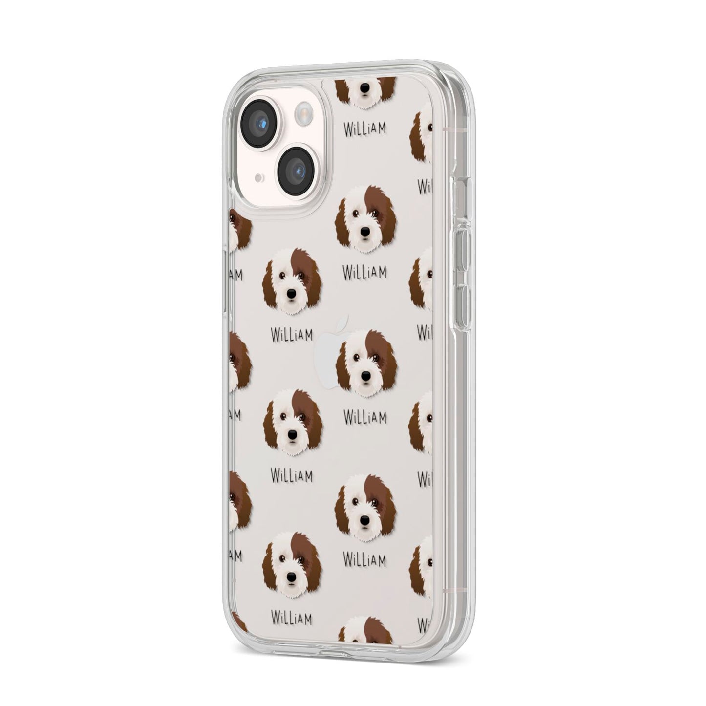 Cockapoo Icon with Name iPhone 14 Clear Tough Case Starlight Angled Image