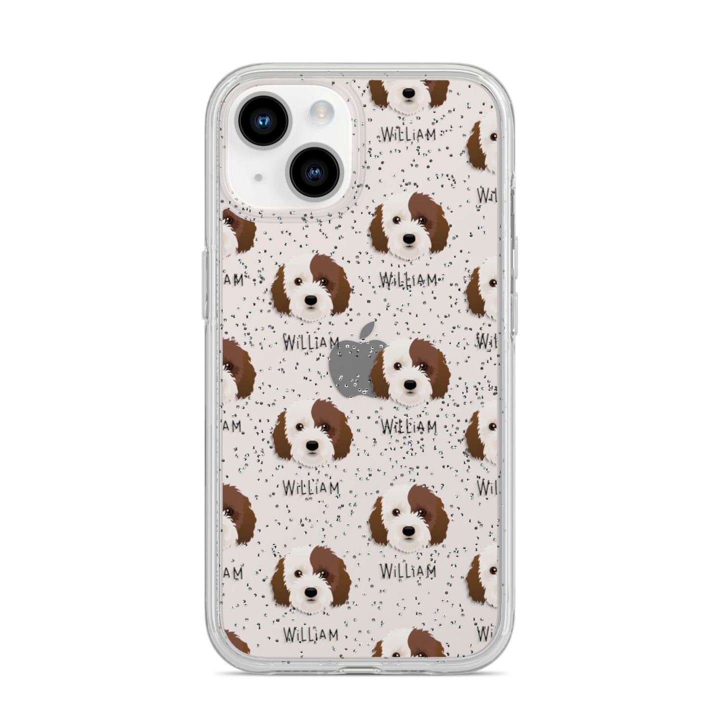 Cockapoo Icon with Name iPhone 14 Glitter Tough Case Starlight