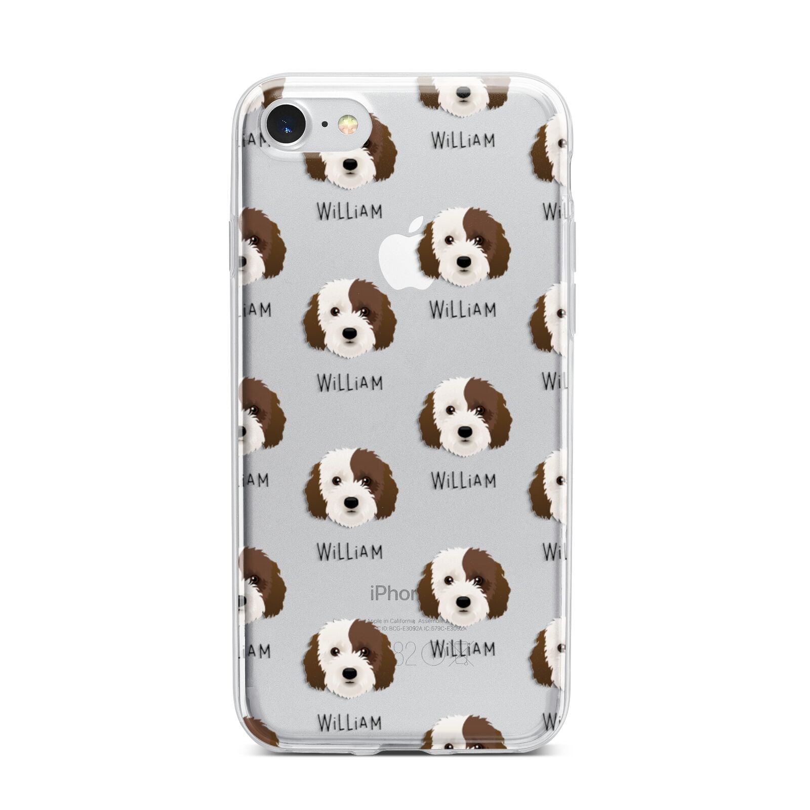 Cockapoo Icon with Name iPhone 7 Bumper Case on Silver iPhone