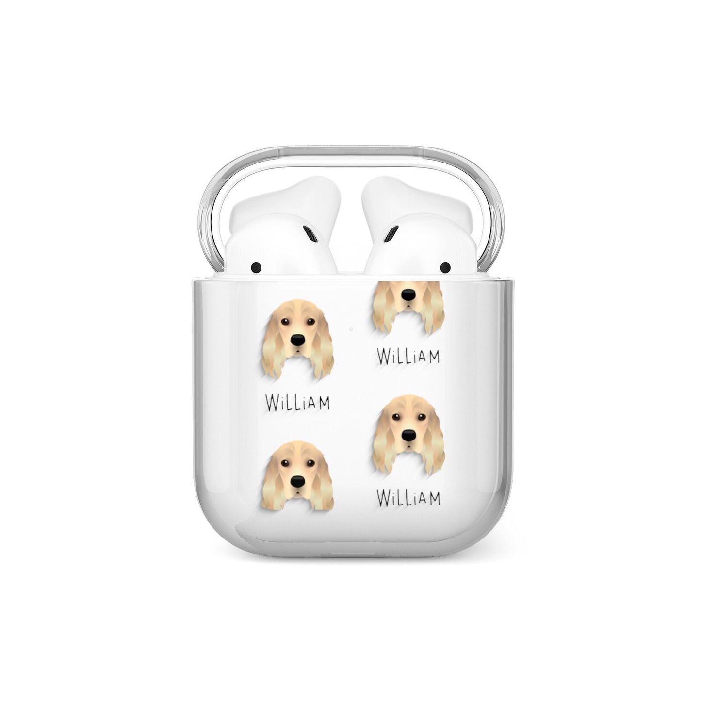 Cocker Spaniel Icon with Name AirPods Case