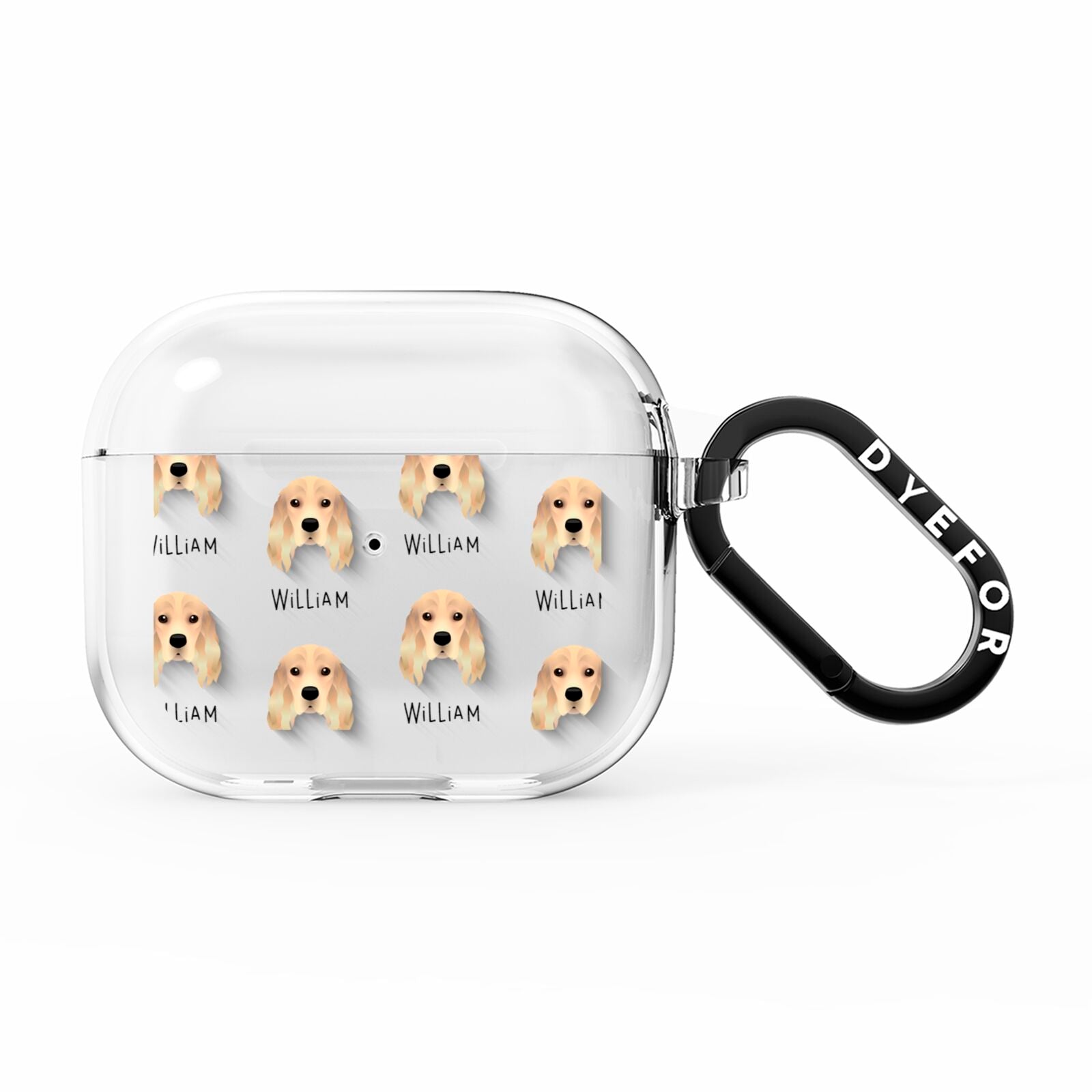 Cocker Spaniel Icon with Name AirPods Clear Case 3rd Gen