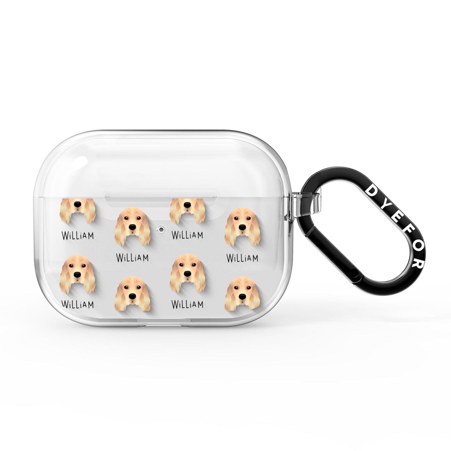 Cocker Spaniel Icon with Name AirPods Pro Clear Case