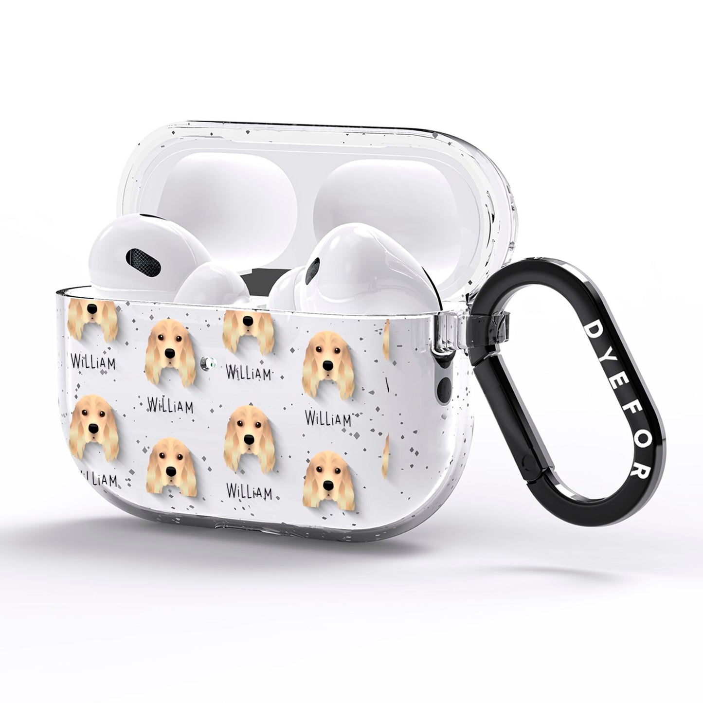 Cocker Spaniel Icon with Name AirPods Pro Glitter Case Side Image