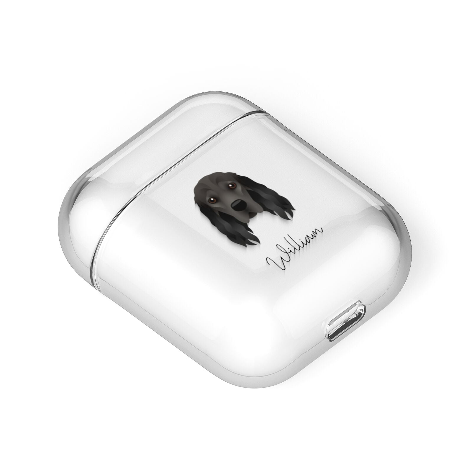 Cocker Spaniel Personalised AirPods Case Laid Flat
