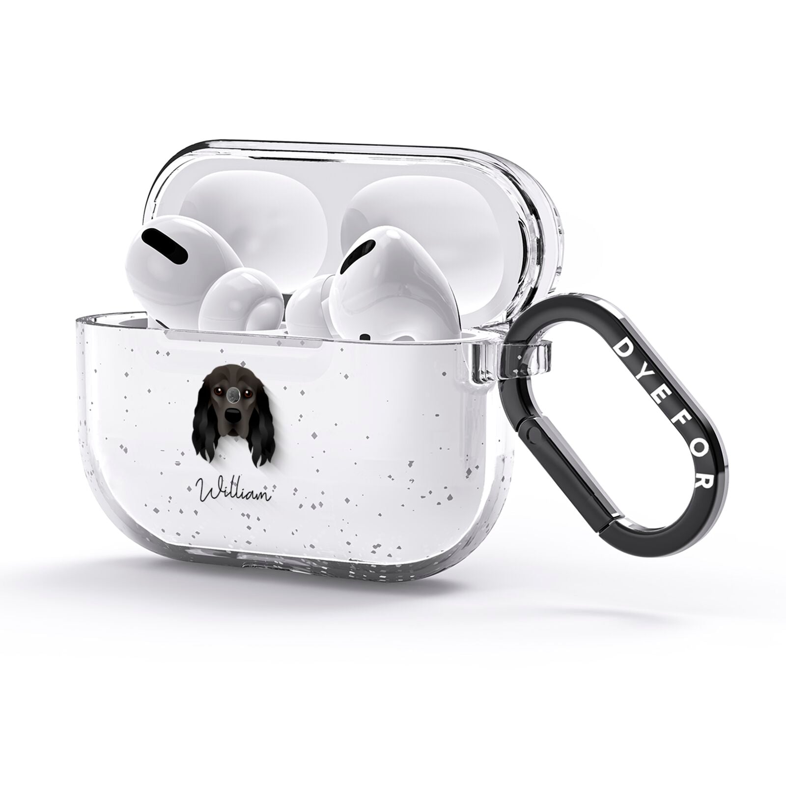 Cocker Spaniel Personalised AirPods Glitter Case 3rd Gen Side Image