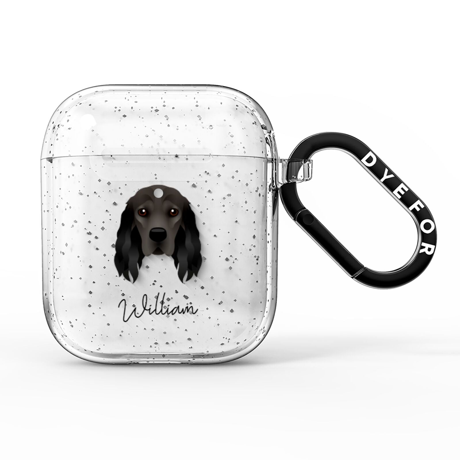 Cocker Spaniel Personalised AirPods Glitter Case
