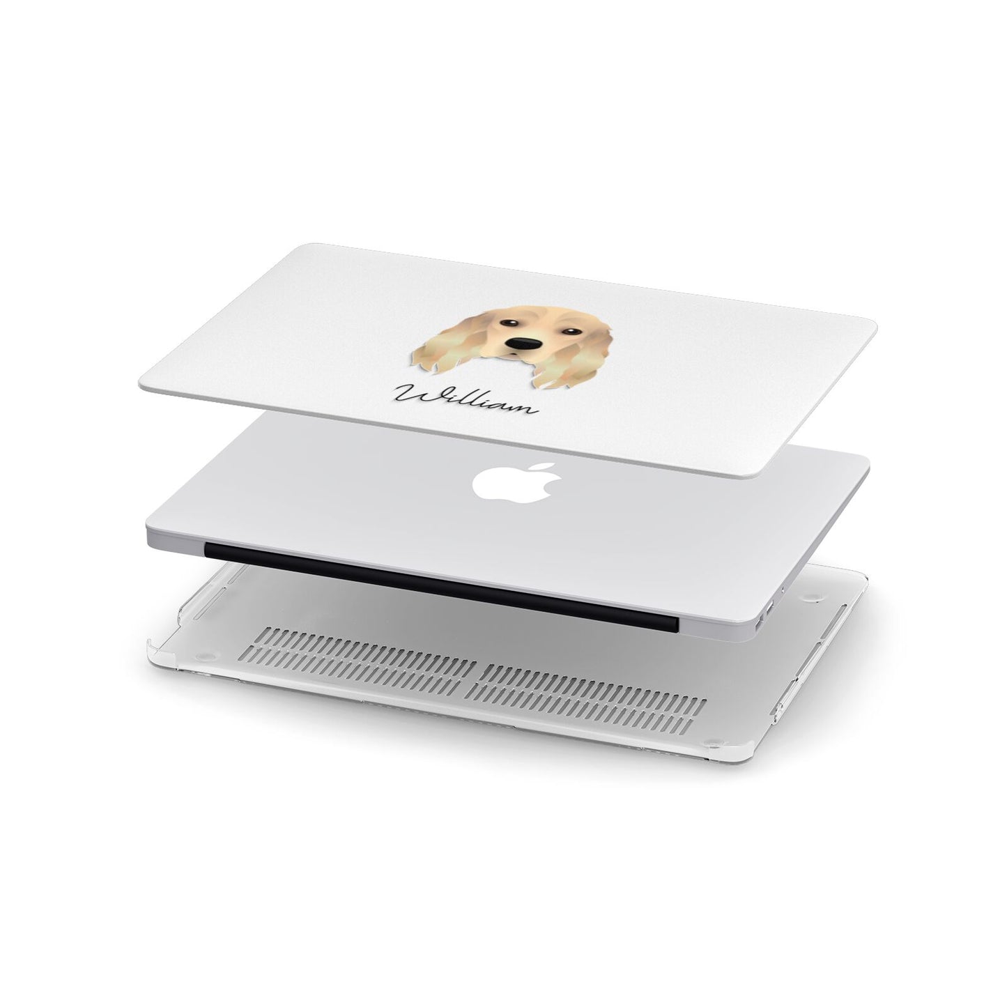 Cocker Spaniel Personalised Apple MacBook Case in Detail