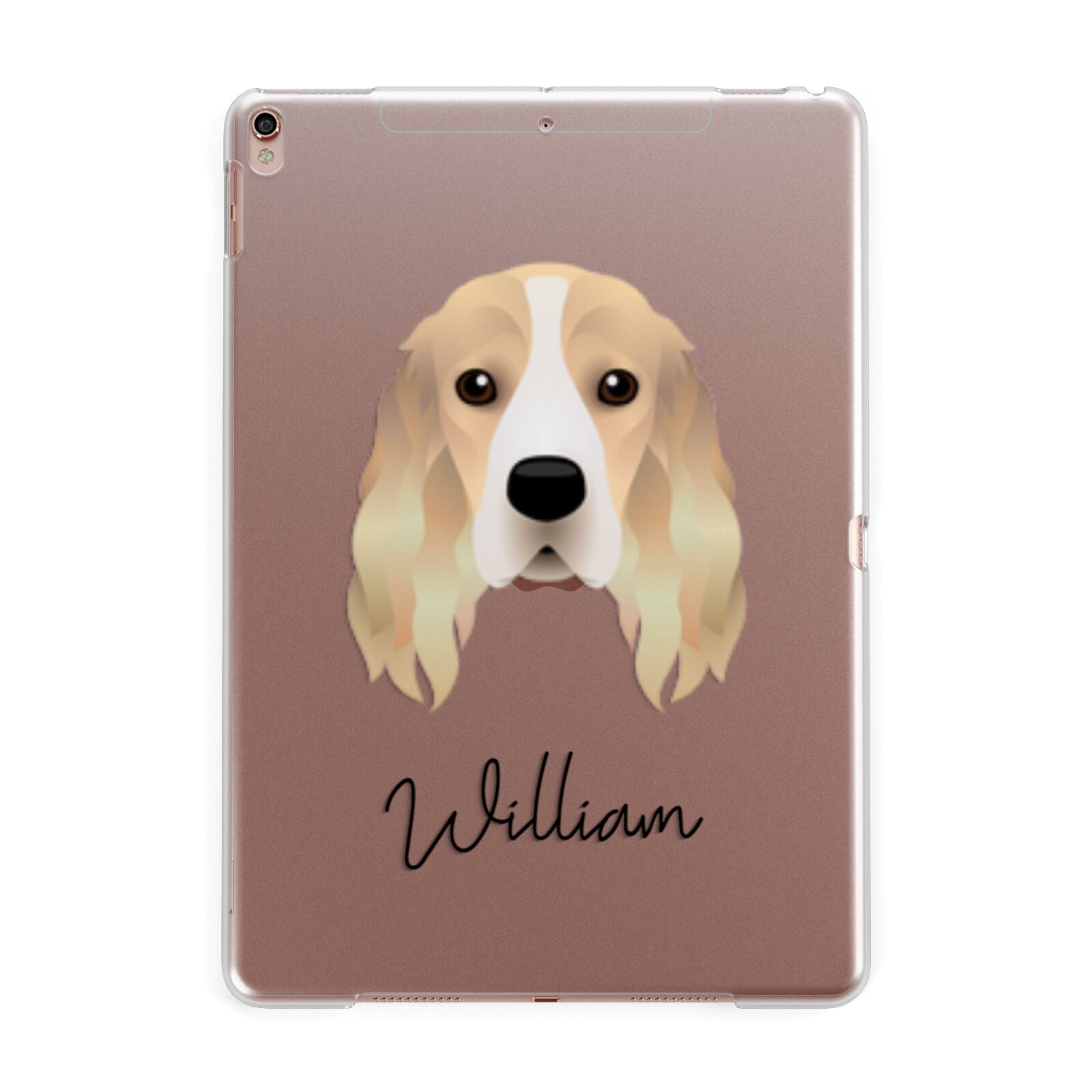 Cocker Spaniel Personalised Apple iPad Rose Gold Case