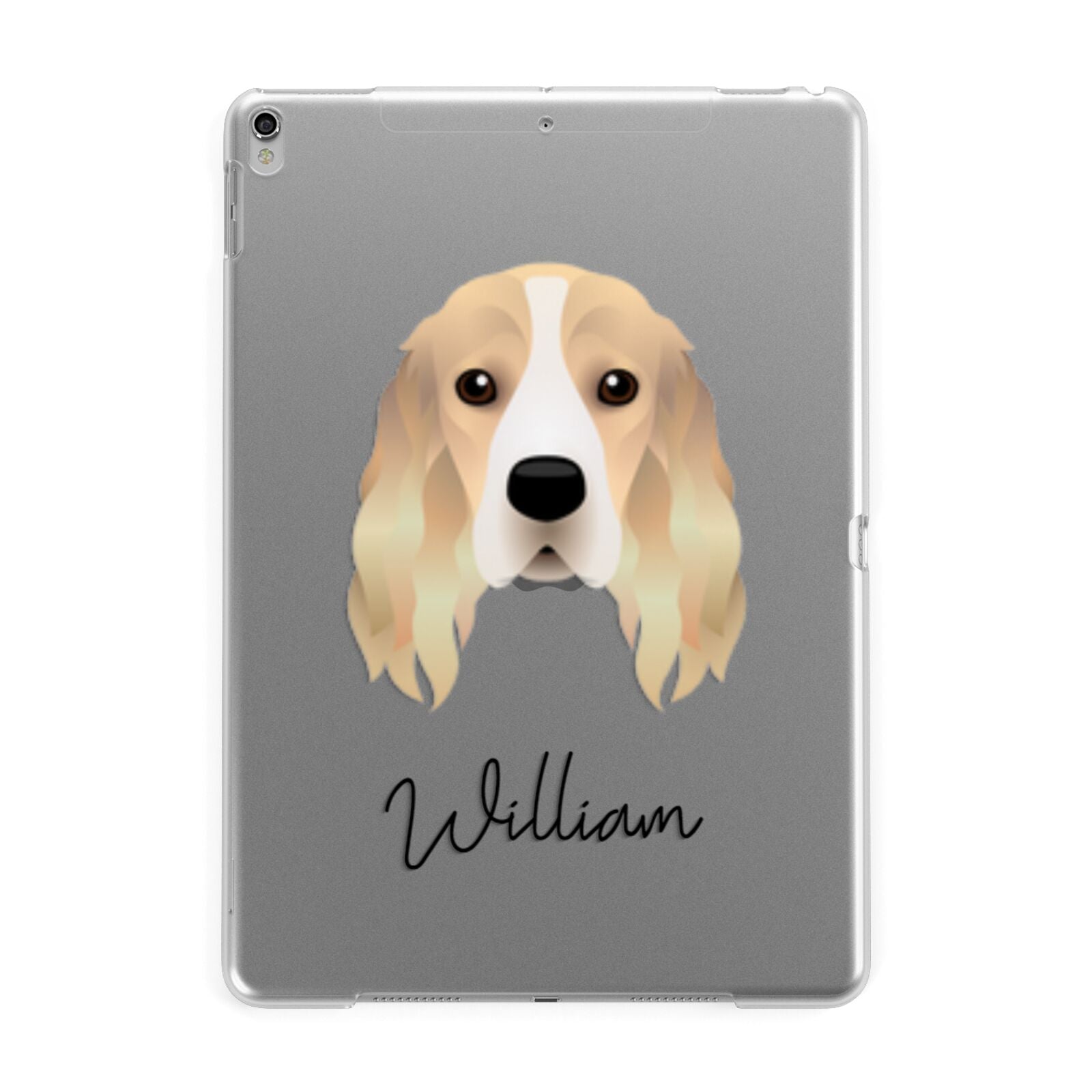 Cocker Spaniel Personalised Apple iPad Silver Case