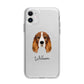Cocker Spaniel Personalised Apple iPhone 11 in White with Bumper Case