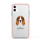 Cocker Spaniel Personalised Apple iPhone 11 in White with Pink Impact Case